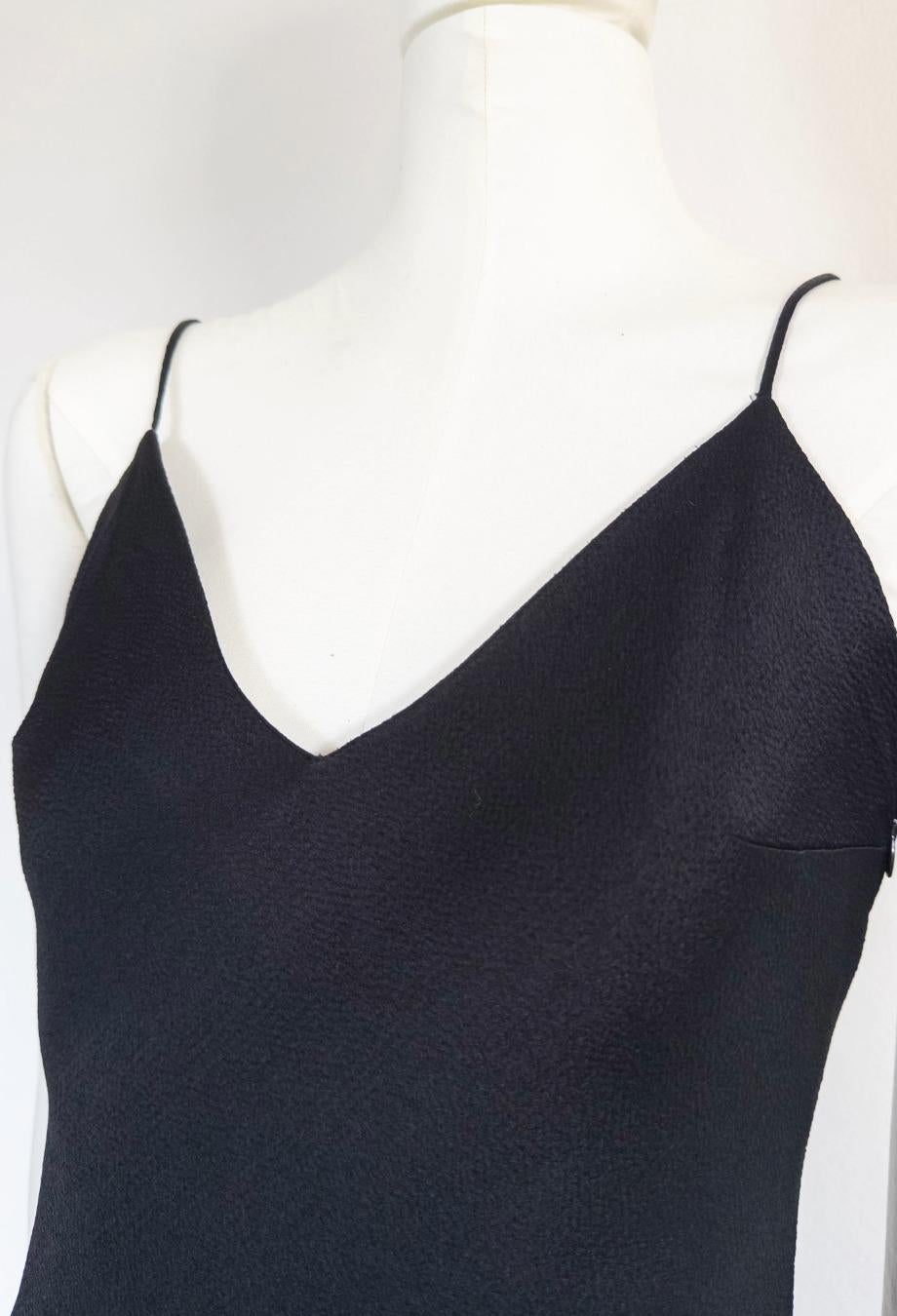 Christian Dior John Galliano Era S/S 1999 Maxi Vestido con Detalle de Encaje Negro FR36 en venta 5