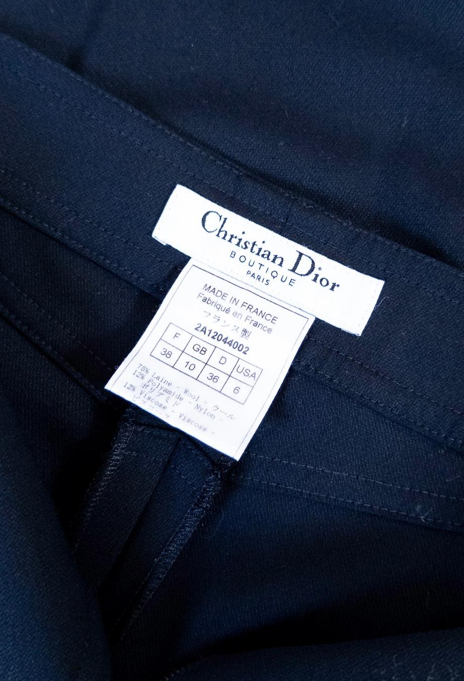 Christian Dior John Galliano for Christian Dior F/W 2002 Black Side Lace Up Pants FR38 en vente 1