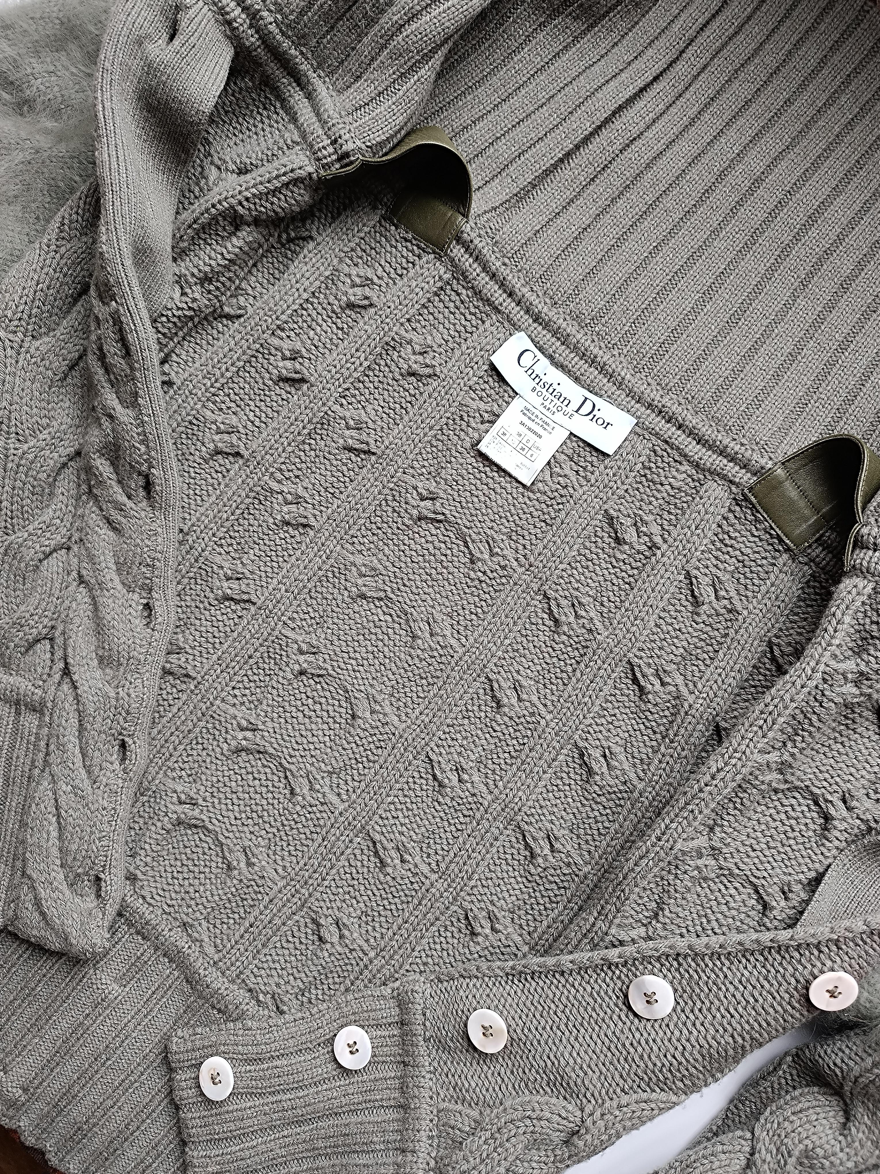 Christian Dior & John Galliano F/W 2003 Cardigan en maille en vente 7