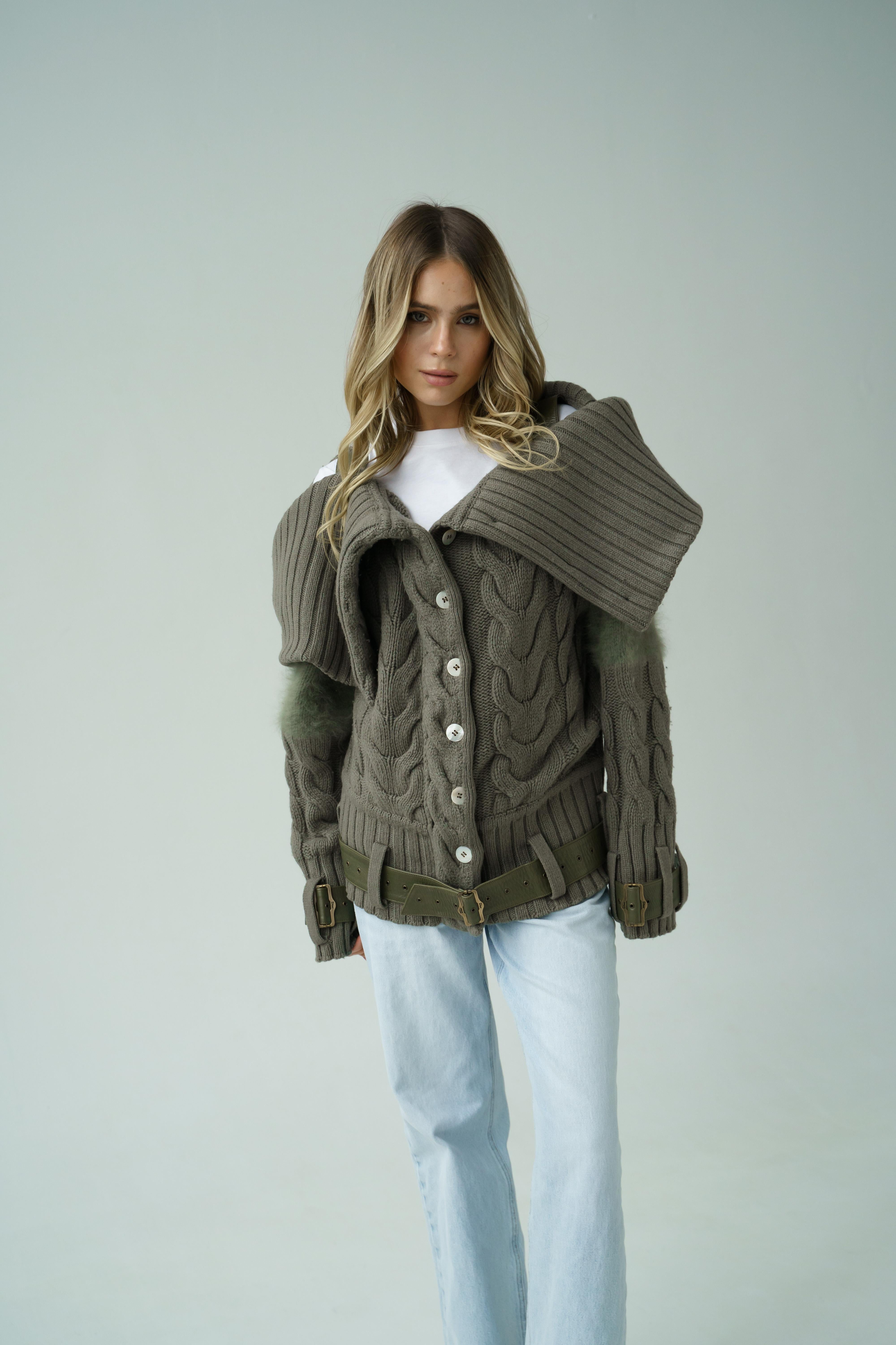 John Galliano for Dior F/W 2003 Wool Knit Cardigan, Size 38 FR For