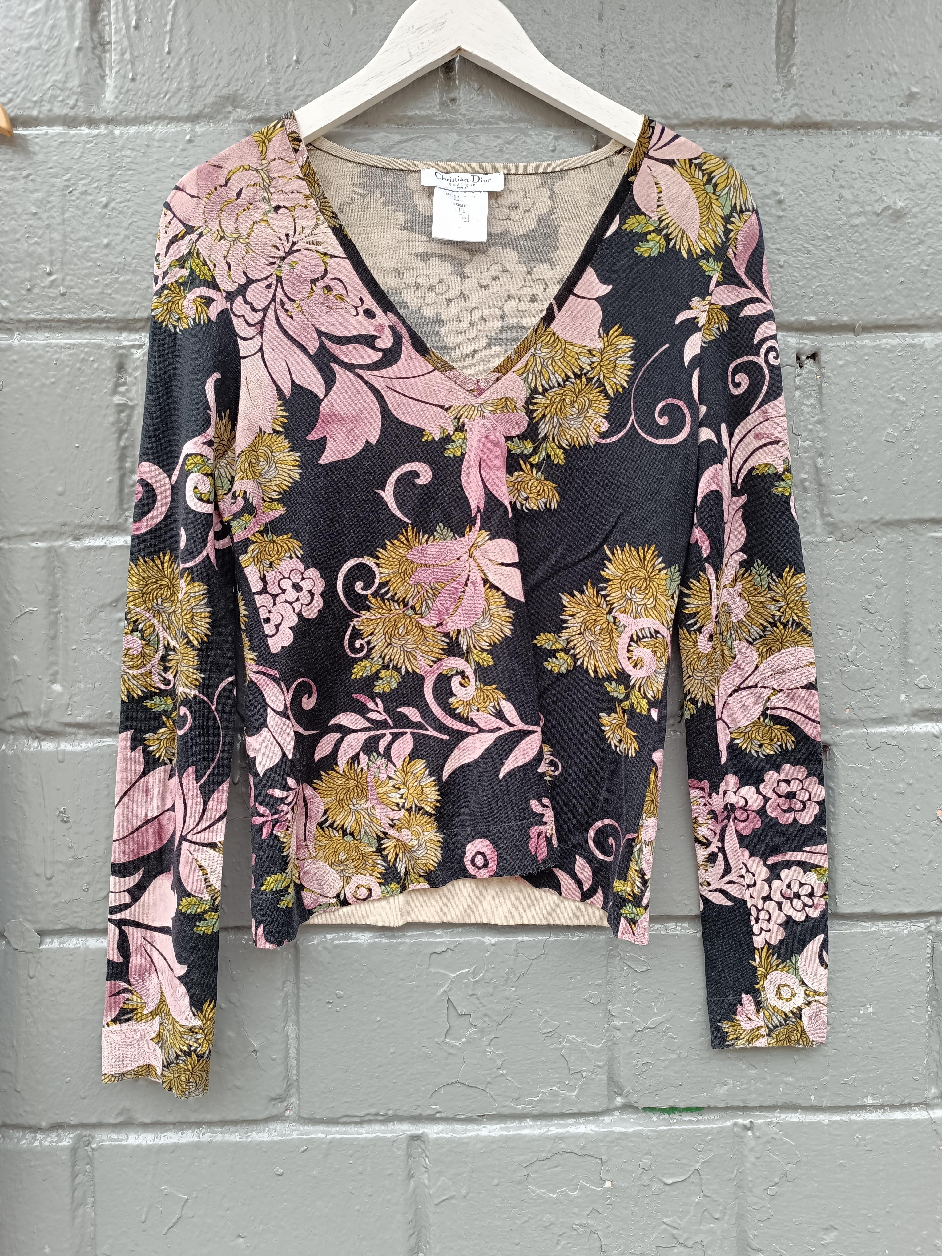 Christian Dior & John Galliano F/W 2003 pullover fleurs Y2K Pour femmes en vente