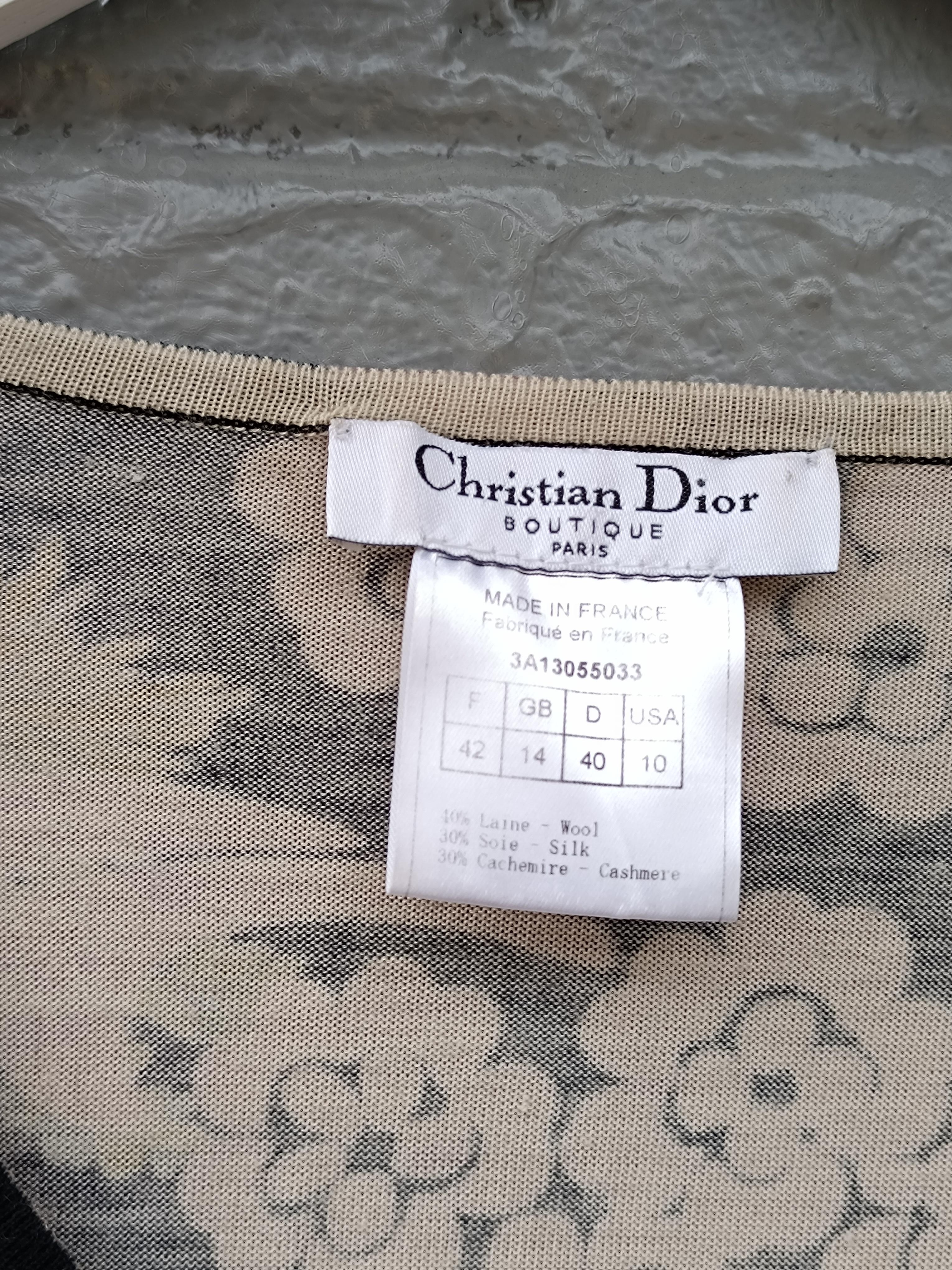 Christian Dior & John Galliano F/W 2003 pullover fleurs Y2K en vente 1