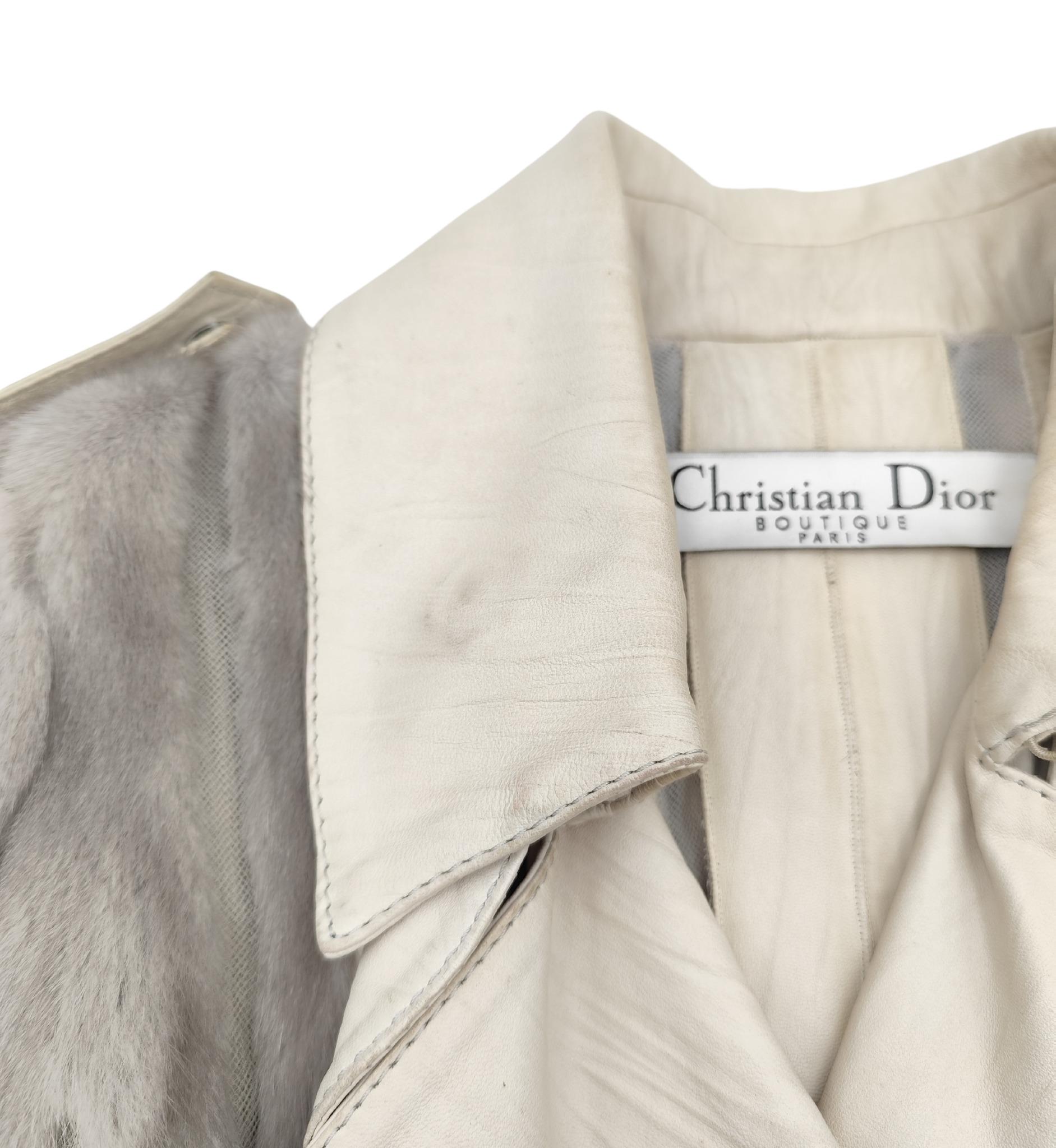 Christian Dior John Galliano H/W 2006 Graue Jacke aus Nerzpelz und Leder im Angebot 11