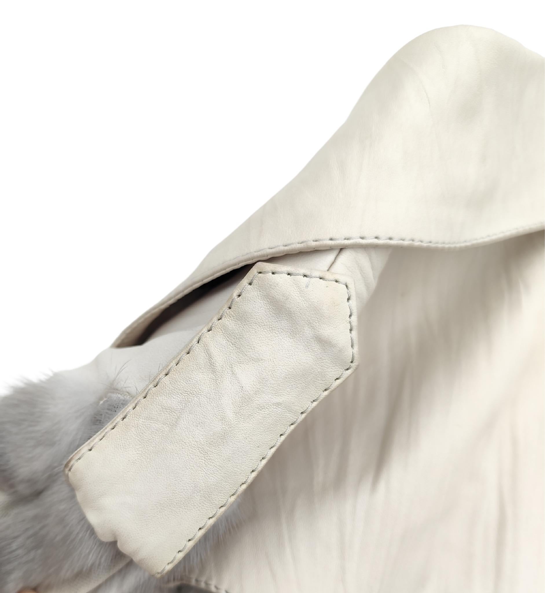 Christian Dior John Galliano for Christian Dior A/I 2006 giacca in pelle e pelliccia di visone grigia in vendita 11