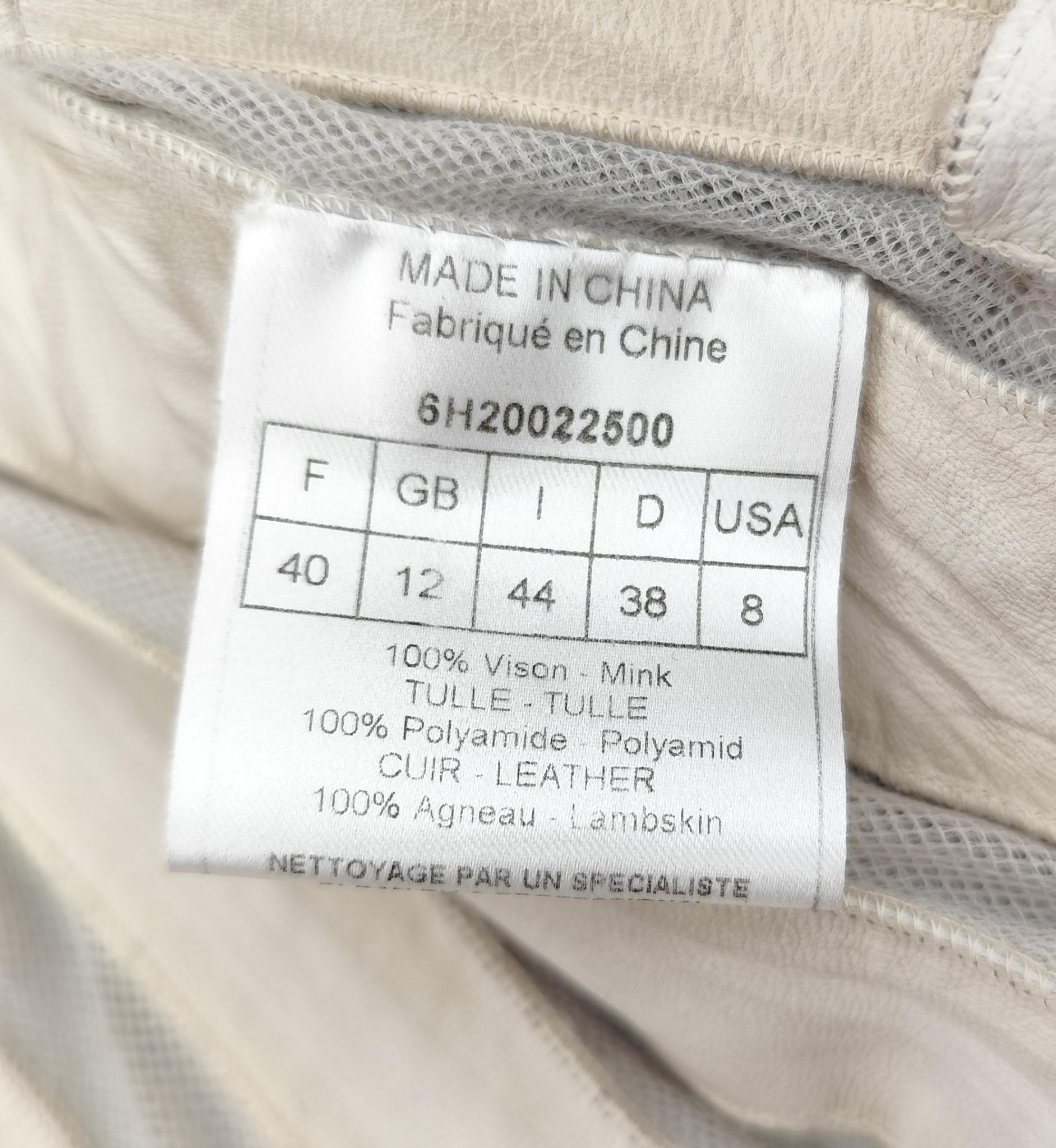 Christian Dior John Galliano for Christian Dior A/I 2006 giacca in pelle e pelliccia di visone grigia in vendita 15