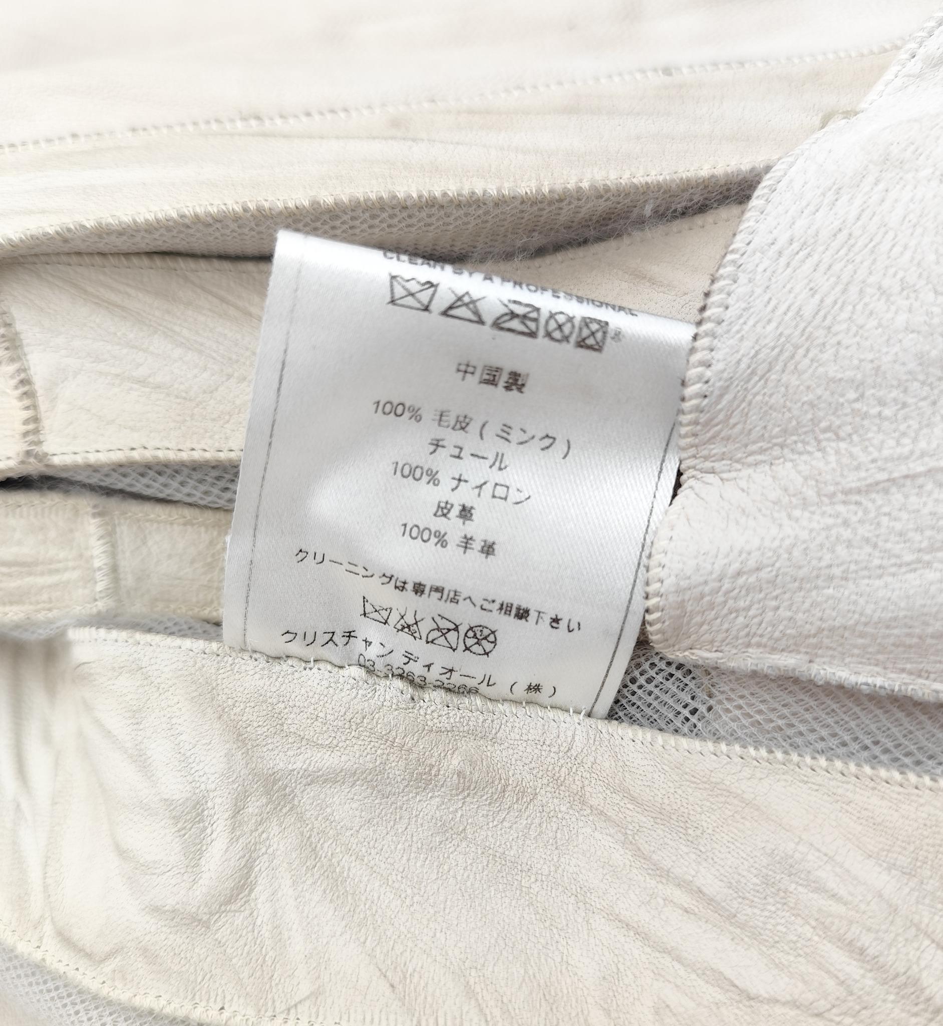 Christian Dior John Galliano H/W 2006 Graue Jacke aus Nerzpelz und Leder im Angebot 16