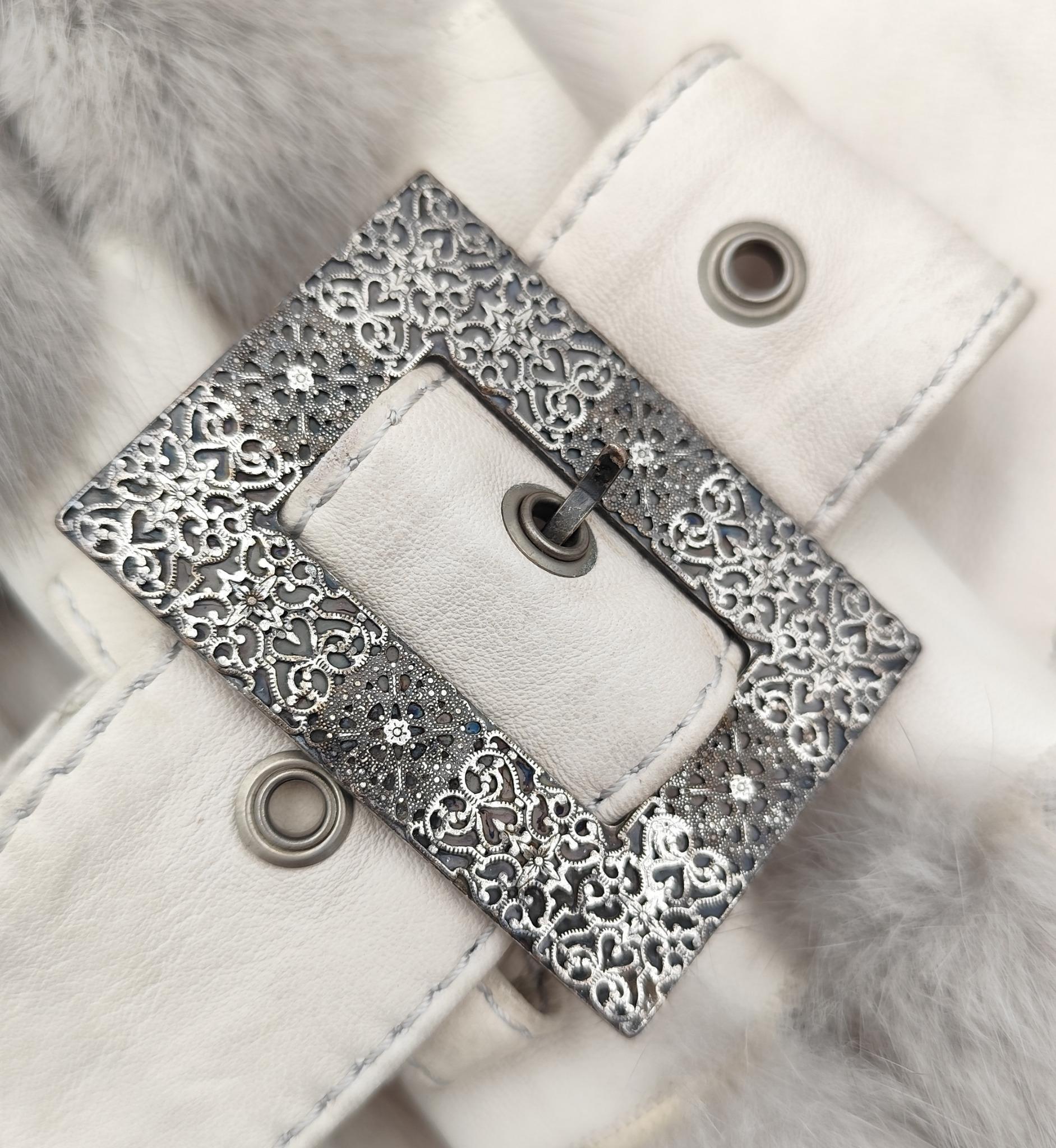 Christian Dior John Galliano H/W 2006 Graue Jacke aus Nerzpelz und Leder im Angebot 4