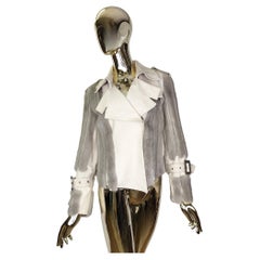 Christian Dior John Galliano for Christian Dior A/I 2006 giacca in pelle e pelliccia di visone grigia