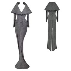 Christian Dior John Galliano - Runway Fall/Winter 1998 Gray Skirt Suit Size 38FR