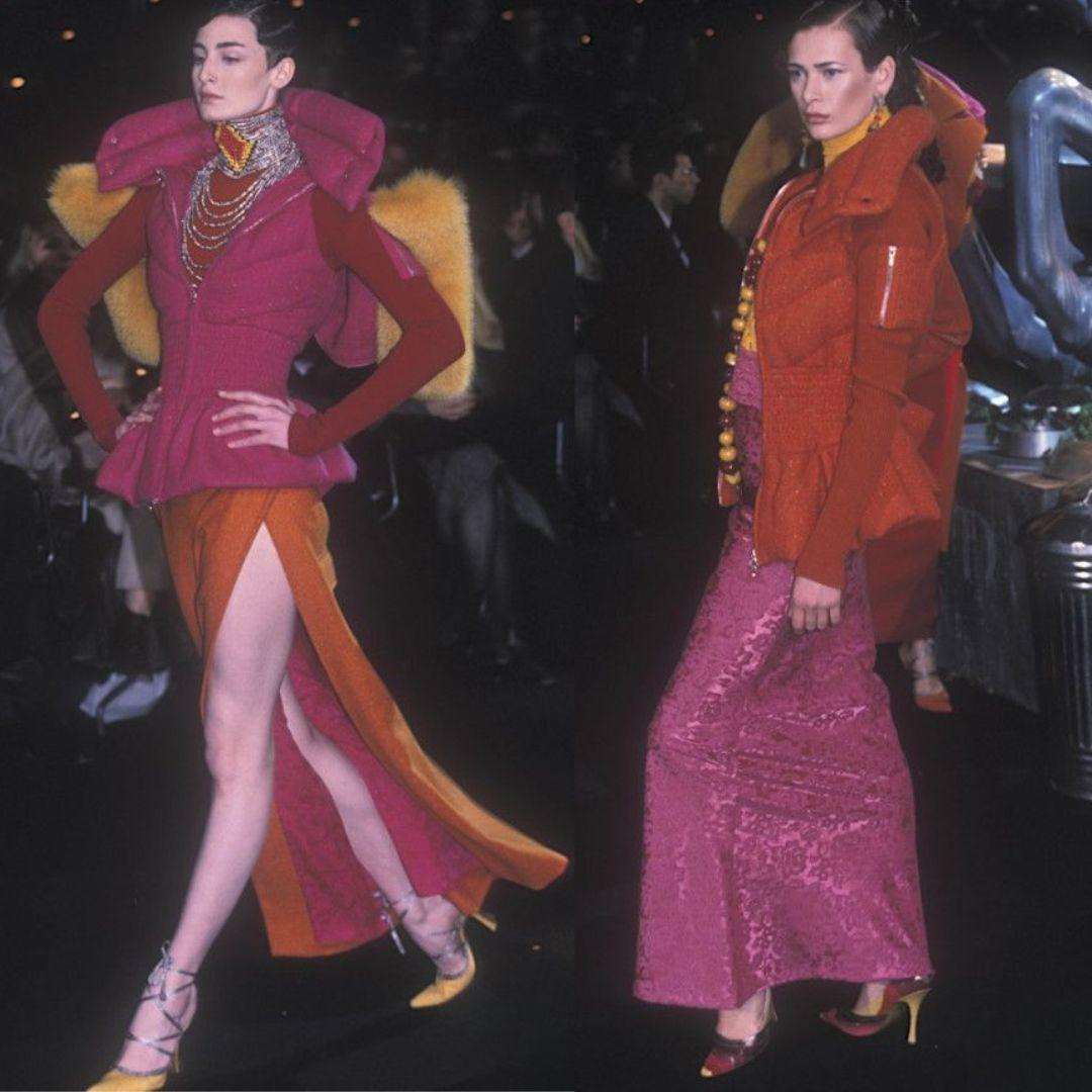 Christian Dior John Galliano - automne/hiver 1998 - Tailleur jupe orange 36FR en vente 1