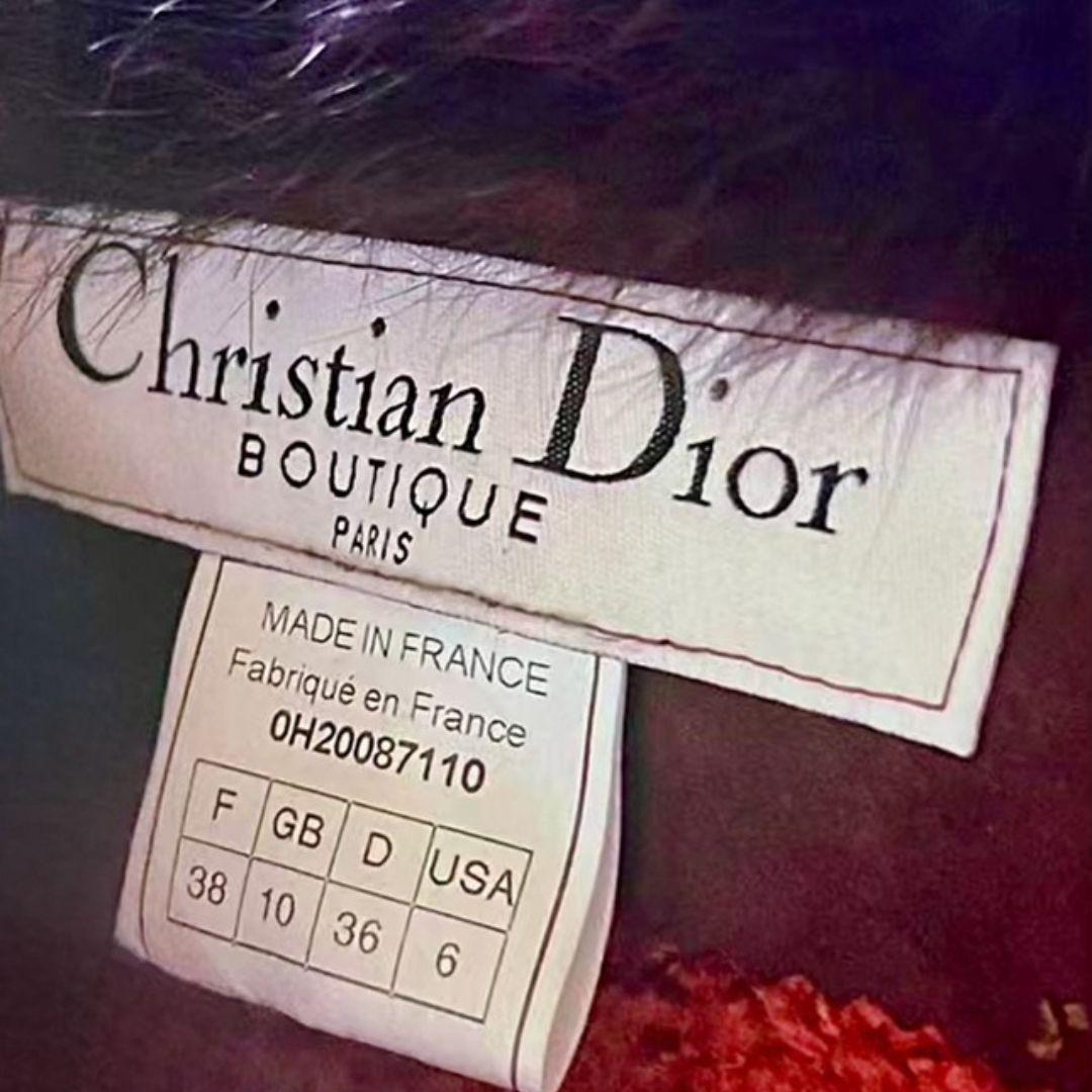 Christian Dior John Galliano  Manteau en daim avec fourrure, taille 38FR, automne-hiver 2000 en vente 1