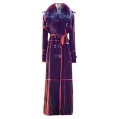 Christian Dior John Galliano  Manteau en daim avec fourrure, taille 38FR, automne-hiver 2000