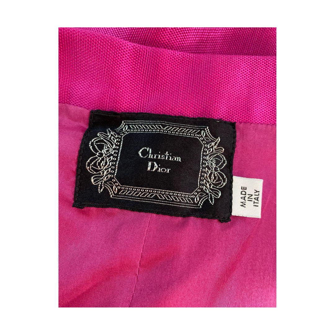 Women's Christian Dior John Galliano Fall/Winter 2007 Hot Pink Skirt Suit Size 38FR For Sale