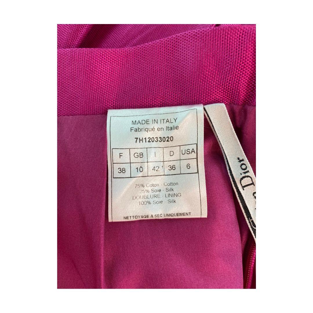 Christian Dior John Galliano Fall/Winter 2007 Hot Pink Skirt Suit Size 38FR For Sale 1
