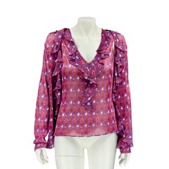 Christian Dior John Galliano floral purple blouse with top ensemble