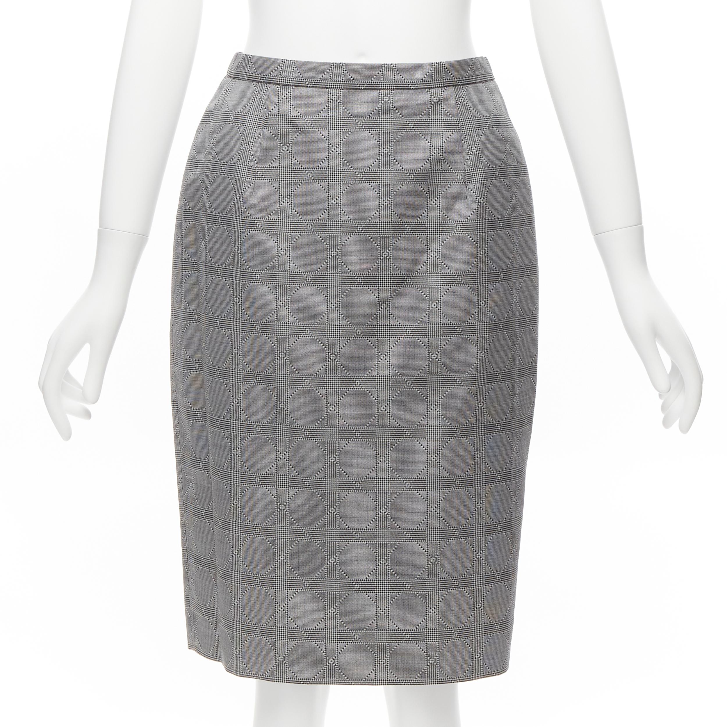 CHRISTIAN DIOR John Galliano houndstooth check bar jacket blazer skirt FR36 S 4