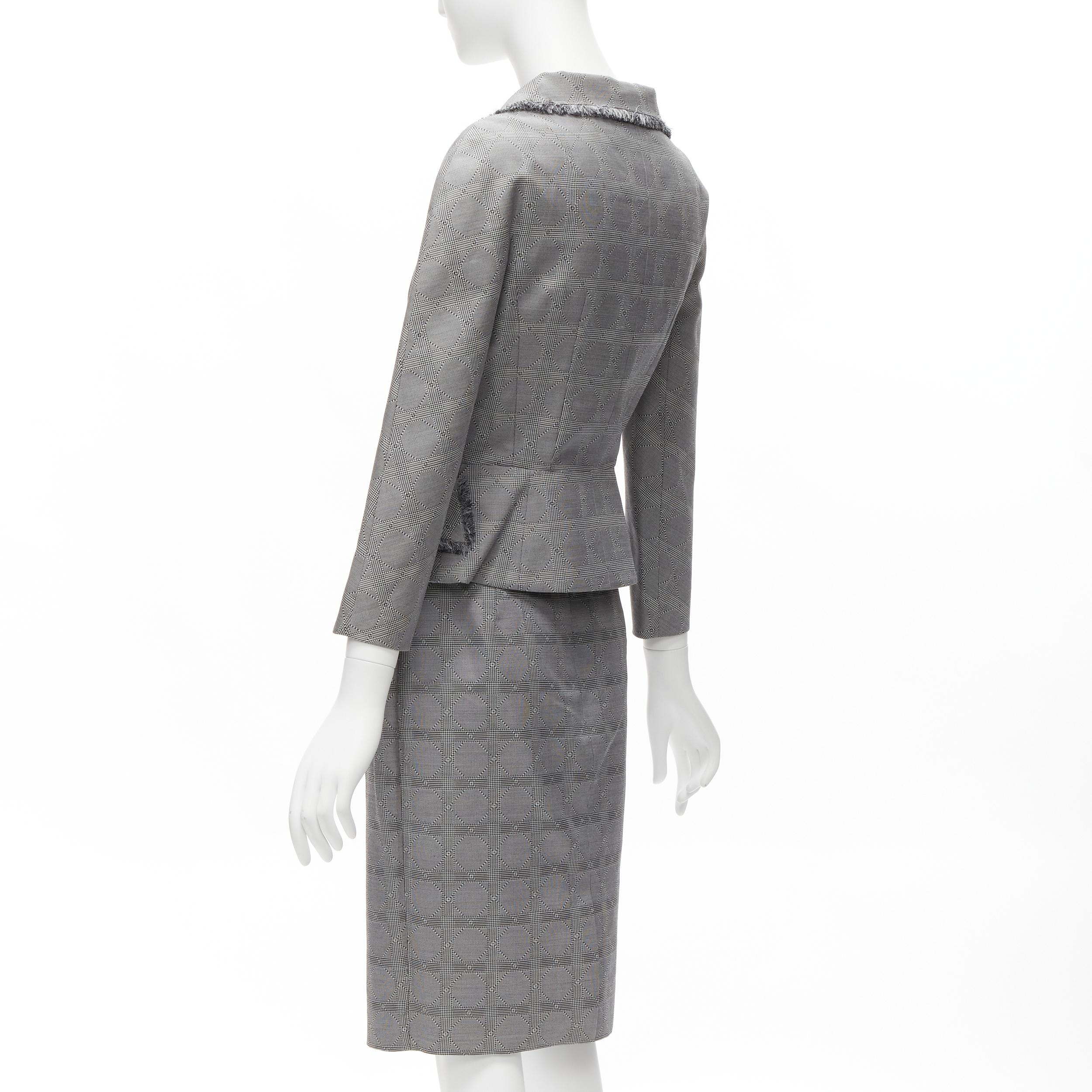 Women's CHRISTIAN DIOR John Galliano houndstooth check bar jacket blazer skirt FR36 S For Sale