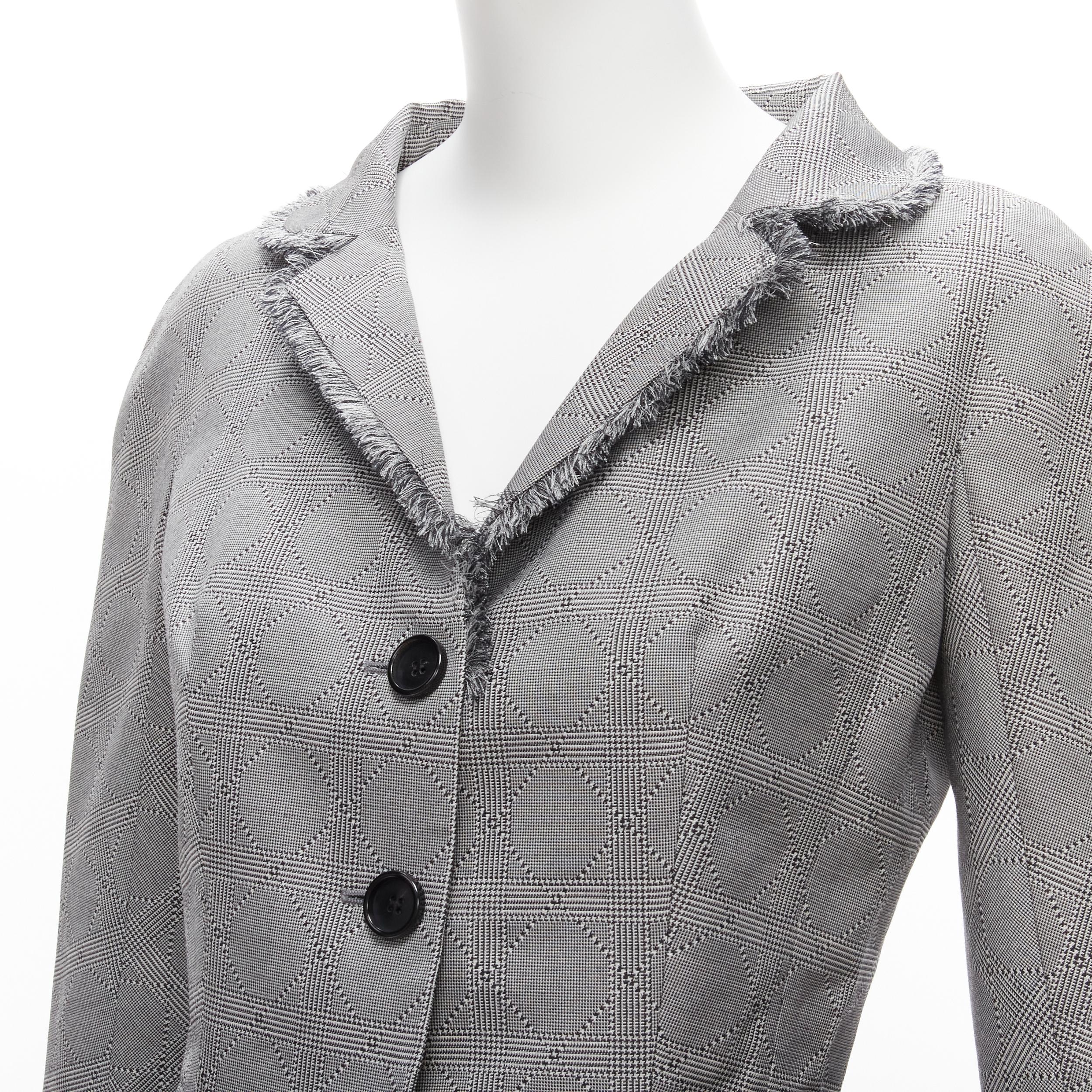 CHRISTIAN DIOR John Galliano houndstooth check bar jacket blazer skirt FR36 S For Sale 1
