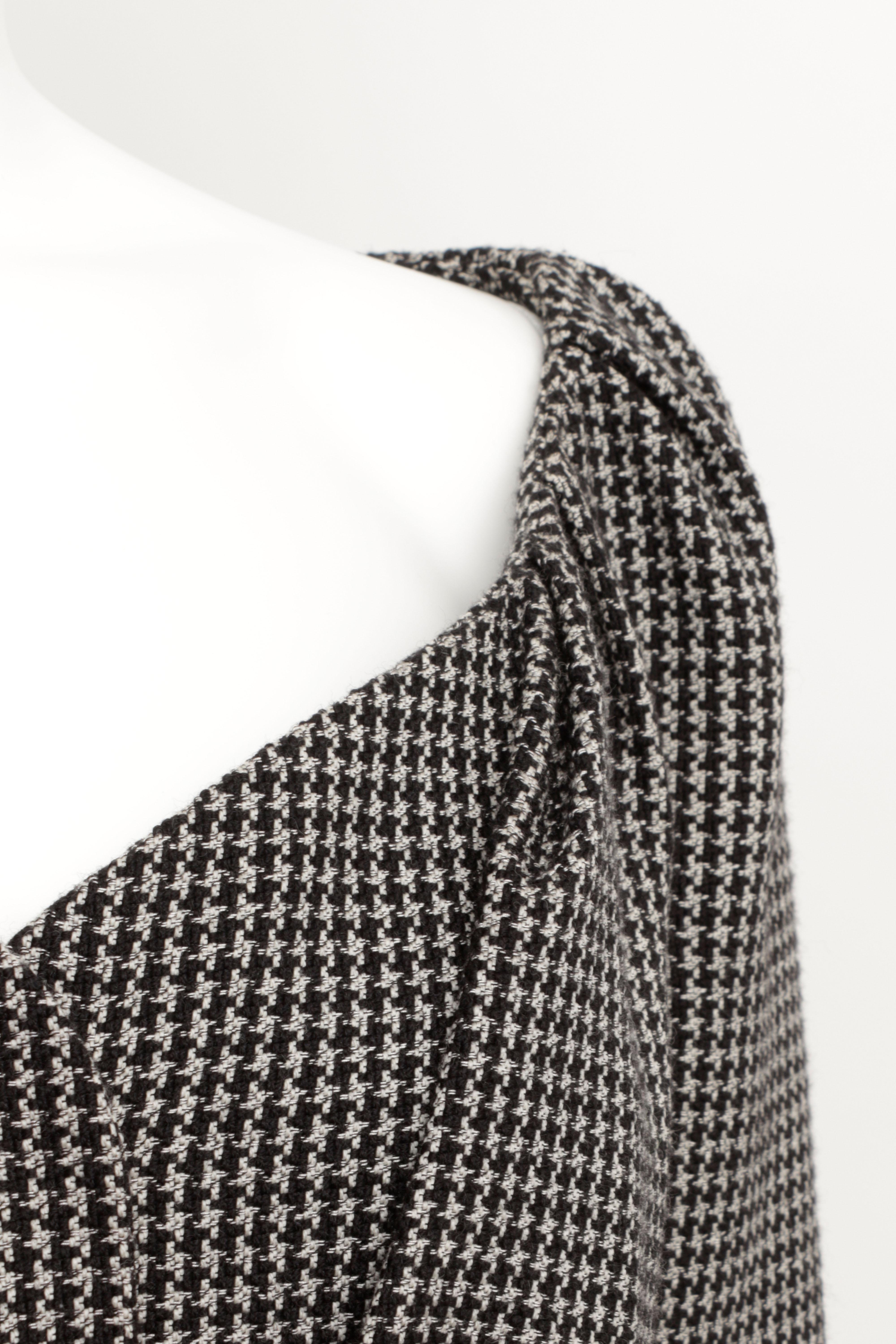 John Galliano for Christian Dior: abito con gonna in pied-de-poule e giacca a barretta arricciata in vendita 1