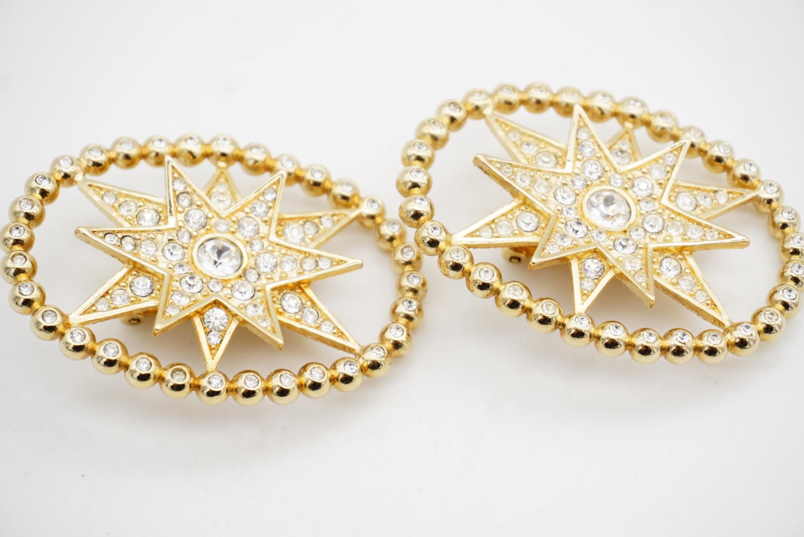 Christian Dior John Galliano Huge Rose des Vents Crystal Sunburst Star Earrings For Sale 6