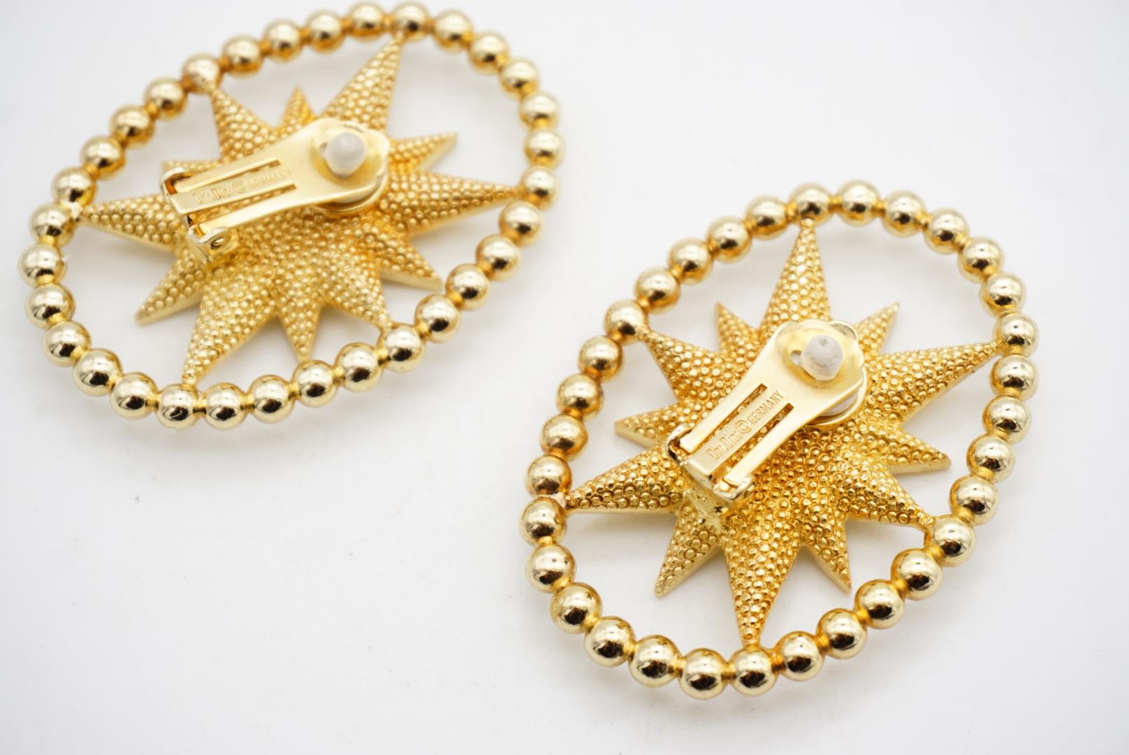 Christian Dior John Galliano Huge Rose des Vents Crystal Sunburst Star Earrings For Sale 7