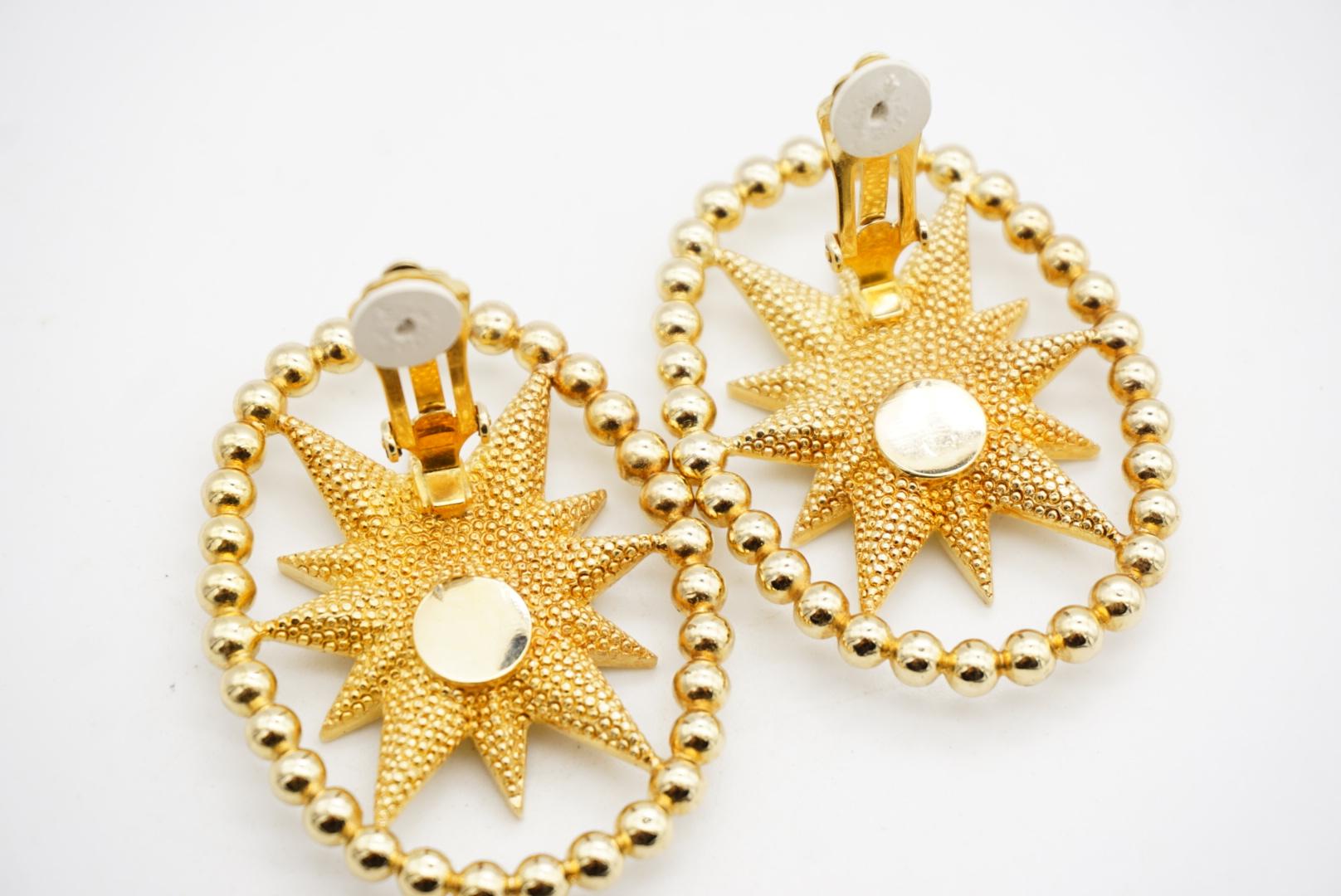 Christian Dior John Galliano Huge Rose des Vents Crystal Sunburst Star Earrings For Sale 8