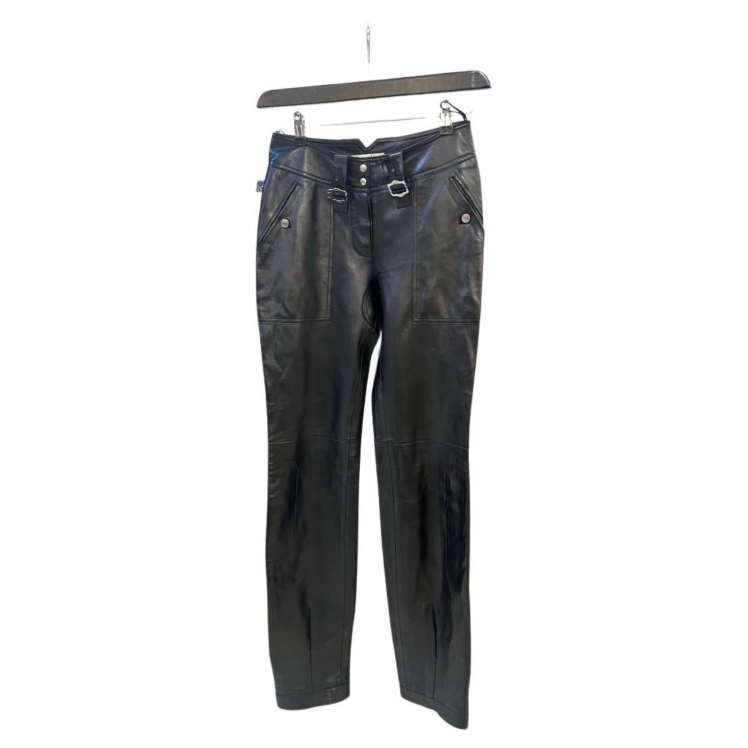 Christian Dior John Galliano Leather Cargo Buckle Pants For Sale