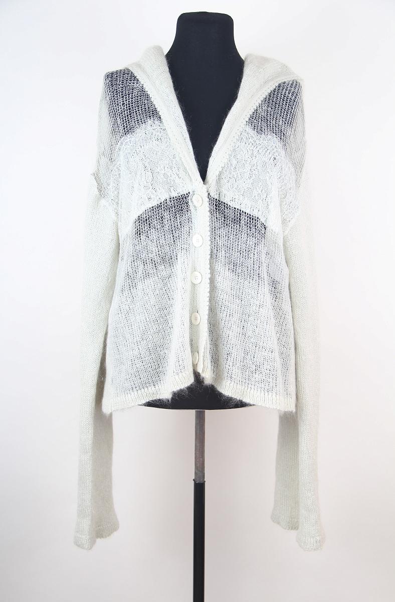 Christian Dior & John Galliano mohair hoodie cardigan
John Galliano for Christian Dior
Collection: 2004 
Christian Dior style: RFNL45302
Country of production: France

Shoulders 53 cm
Sleeve 71 cm
Armpits 56 cm
Length 60 cm

Shoulders 20.86