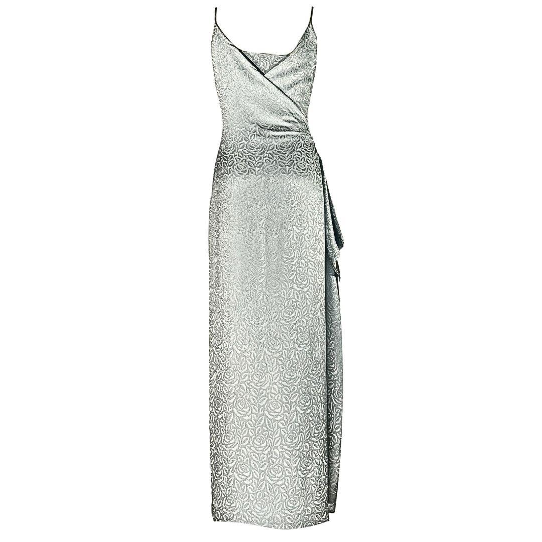 Christian Dior John Galliano Pale Blue Evening Gown Fall/Winter 1998 Size 38FR In Good Condition For Sale In Saint Petersburg, FL
