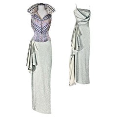 Christian Dior John Galliano Pale Blue Evening Gown Fall/Winter 1998 Size 38FR