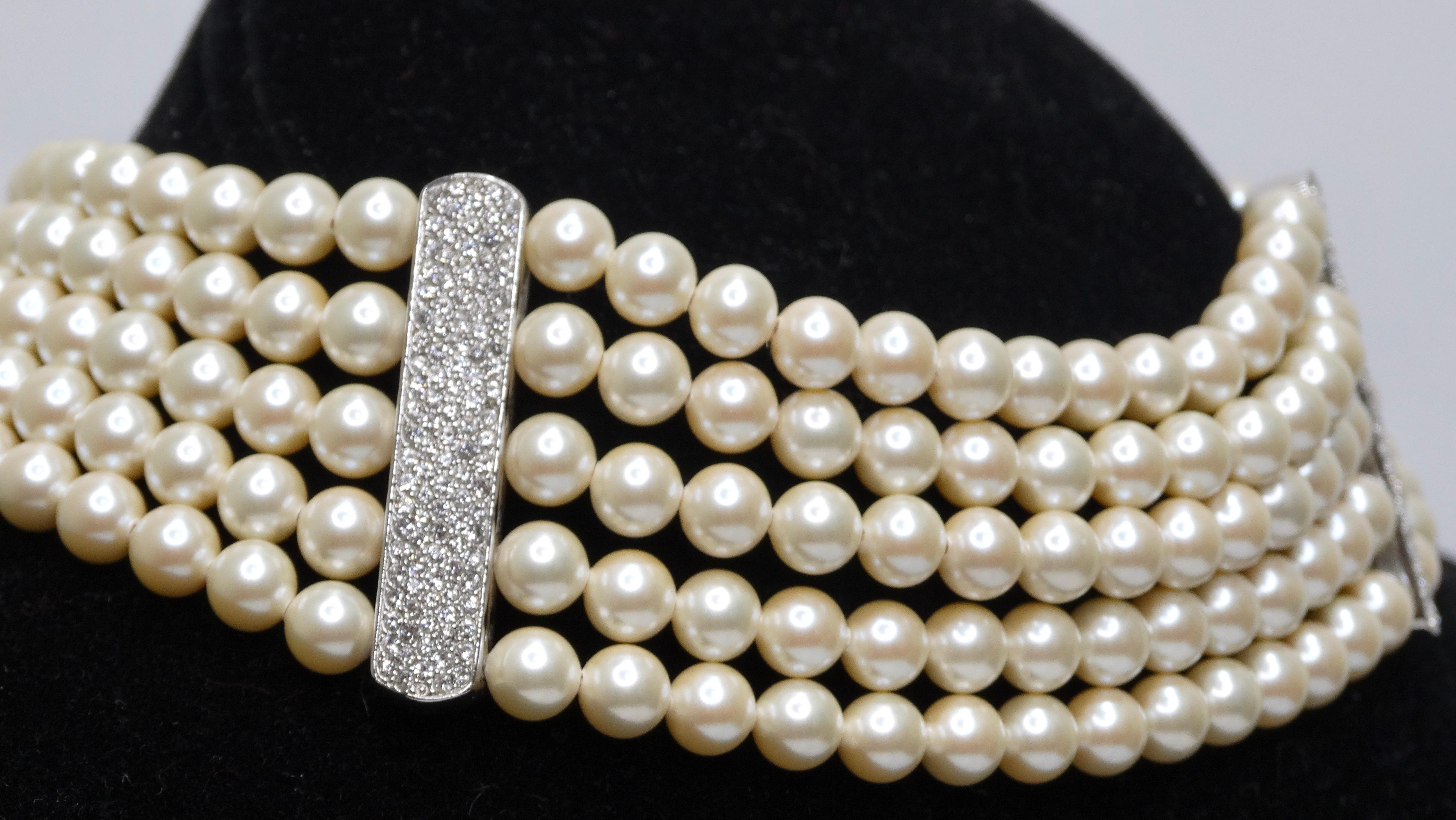 christian dior pearl necklace choker