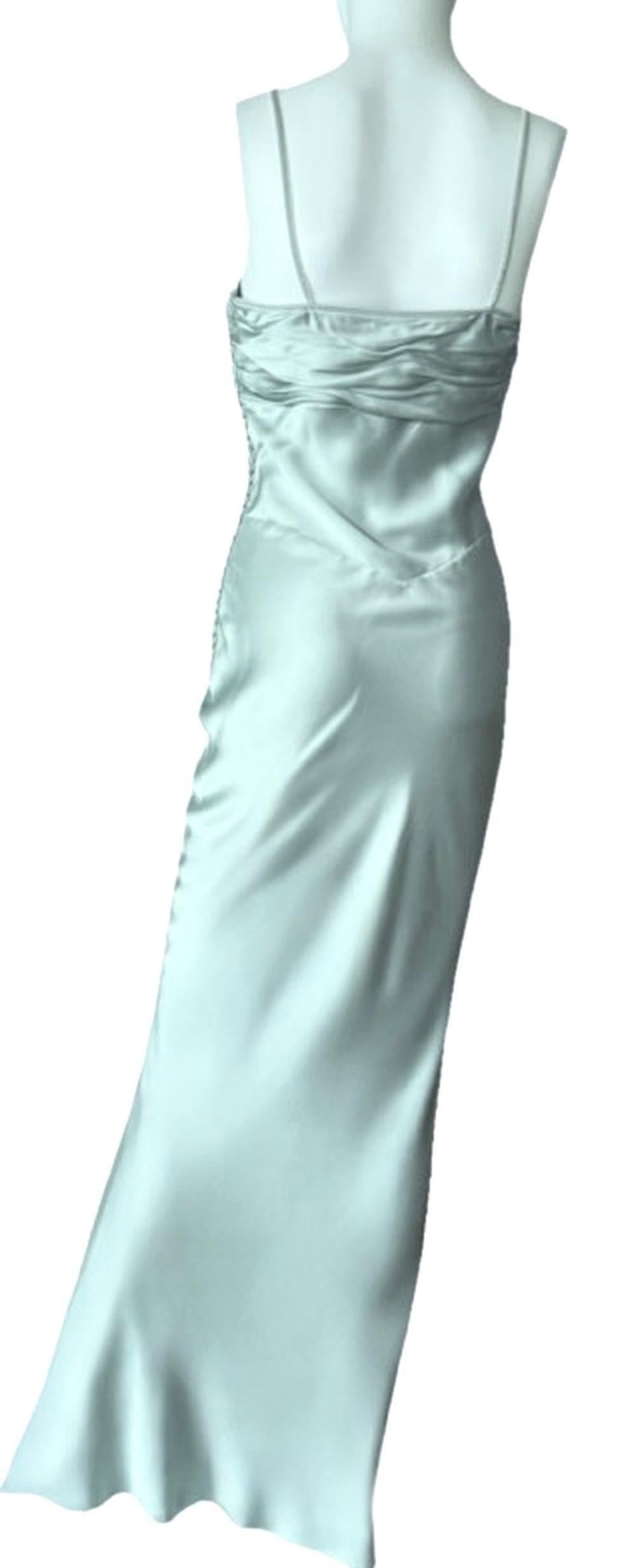 CHRISTIAN DIOR JOHN GALLIANO Raro conjunto 2004 de bata de seda y capelina de plumas Gris en venta