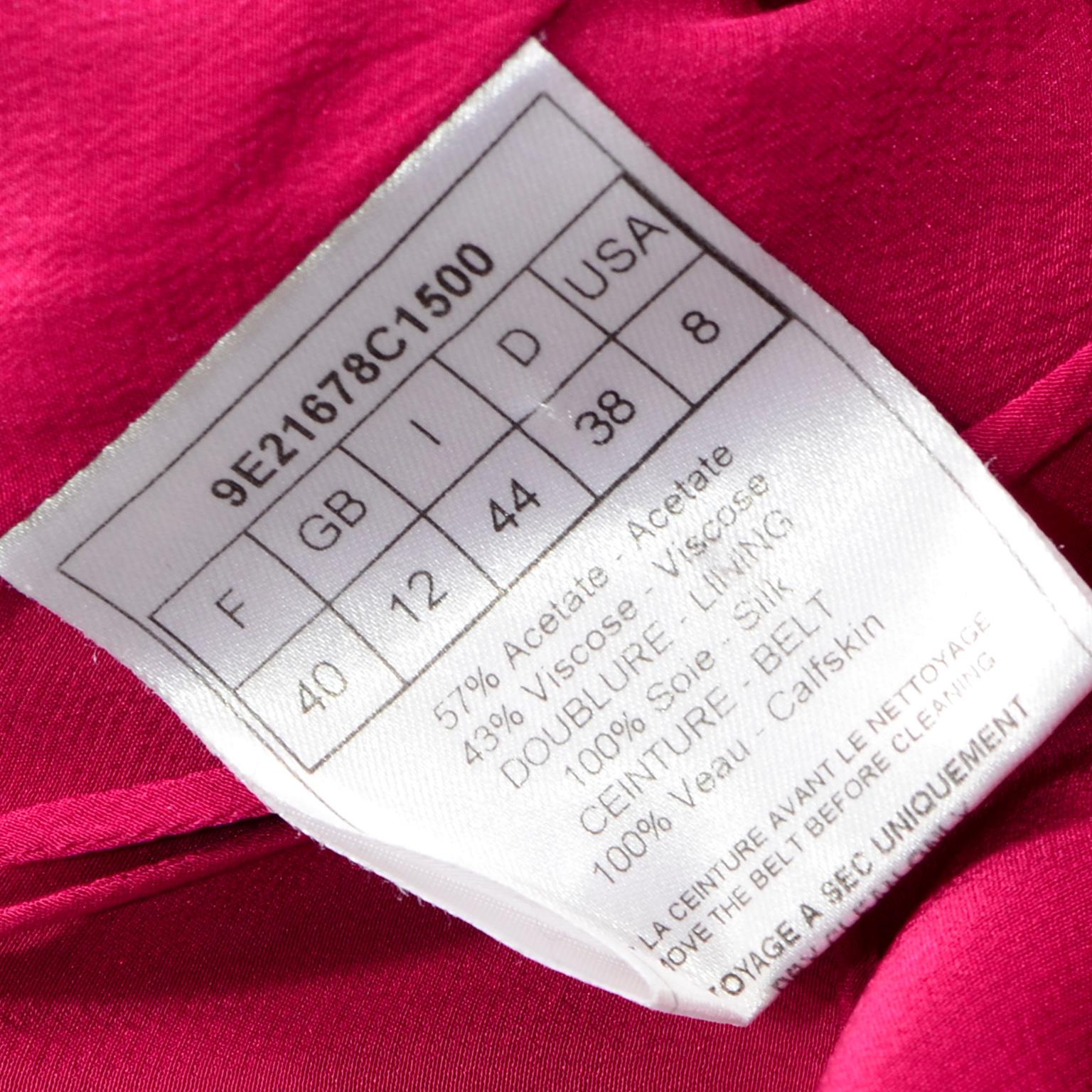 Christian Dior John Galliano Raspberry Magenta Pink 1930s Inspired Evening Dress 4