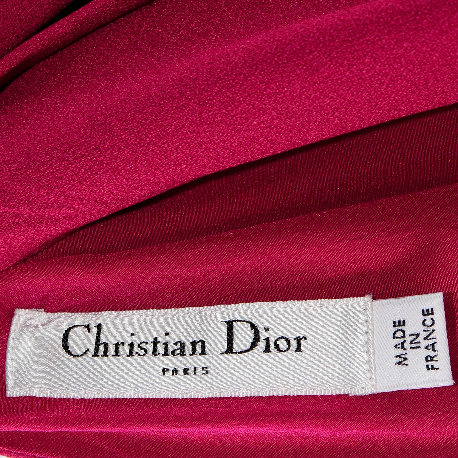 Christian Dior John Galliano Raspberry Magenta Pink 1930s Inspired Evening Dress 5