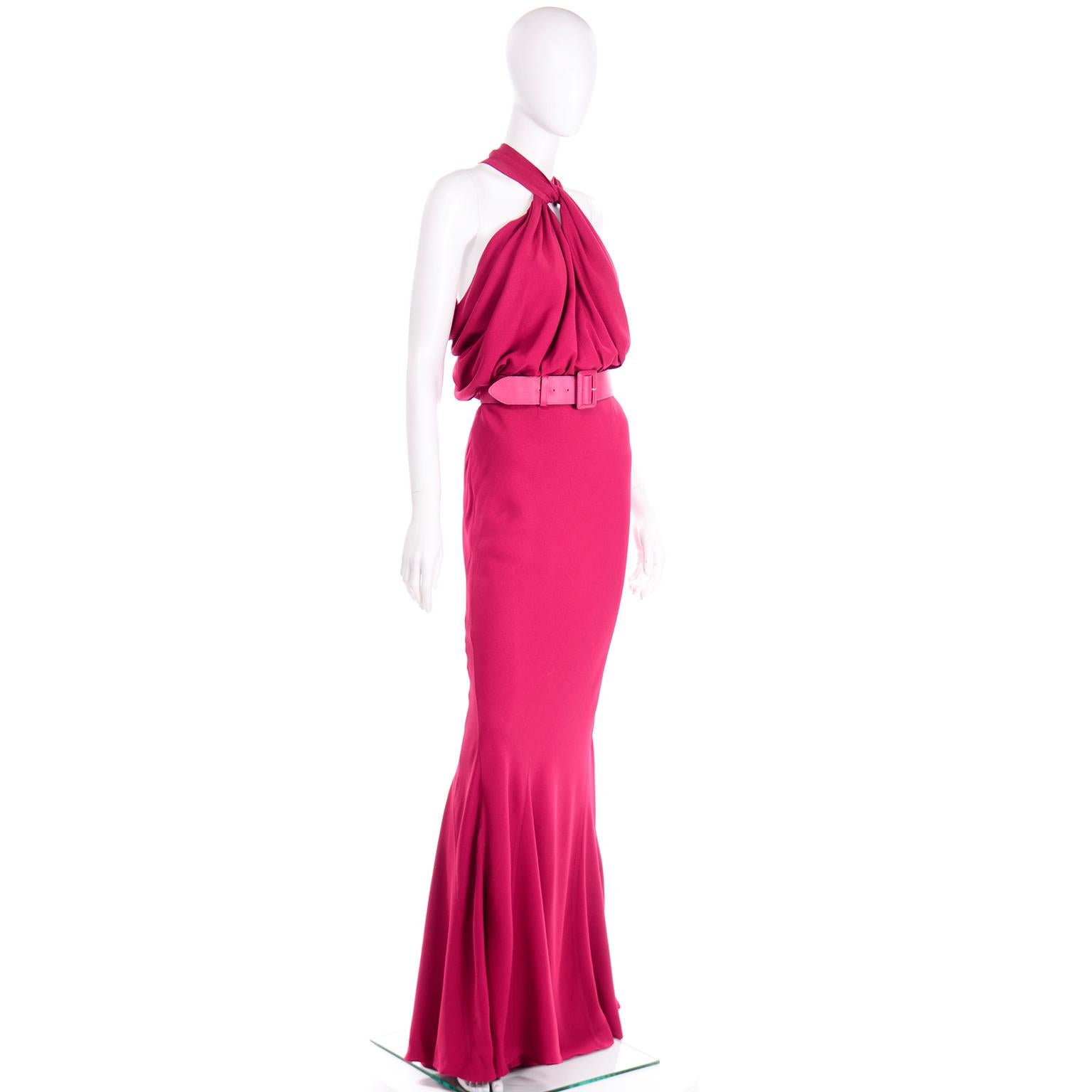 Christian Dior John Galliano Himbeere Magenta Rosa 1930er Jahre inspiriertes Abendkleid (Pink)