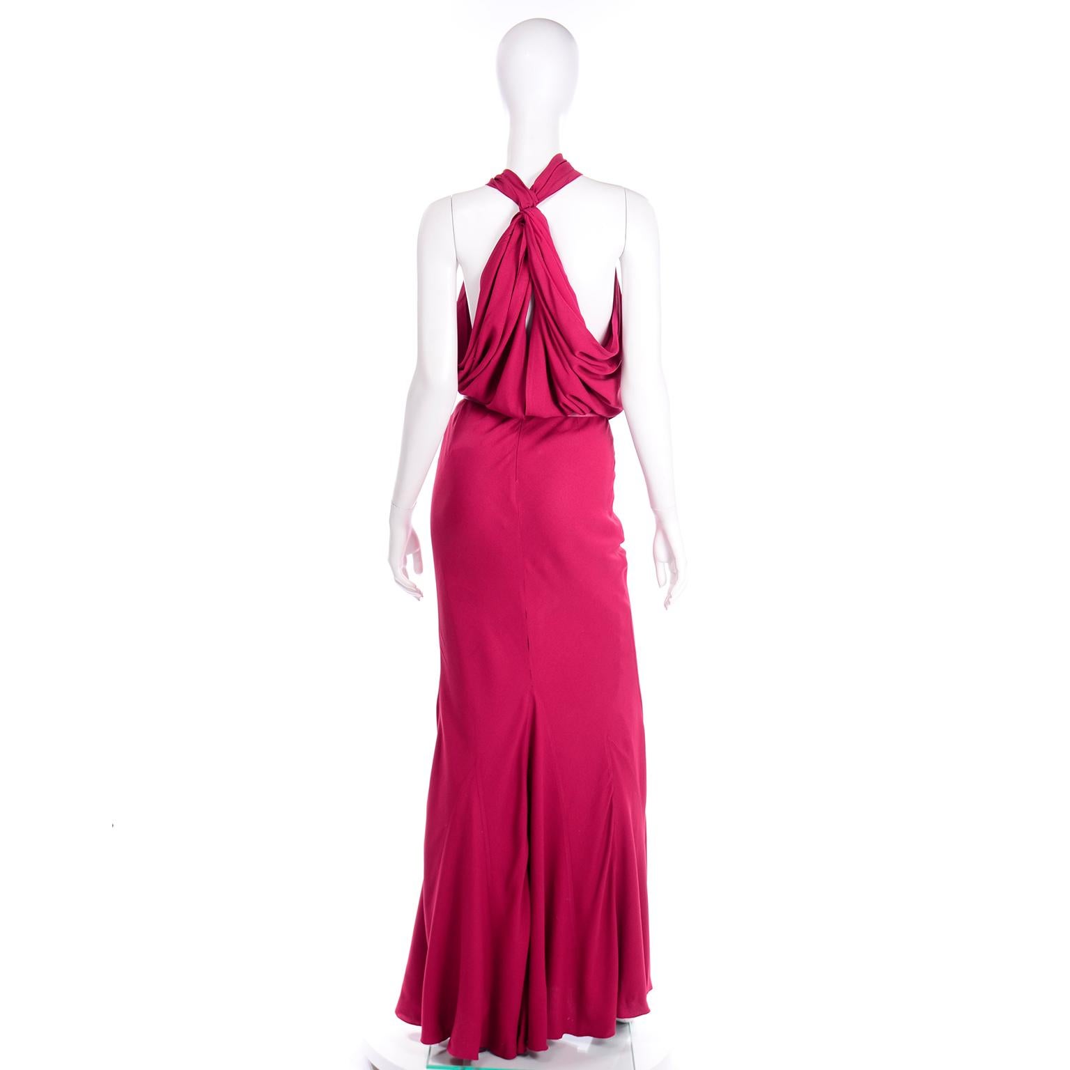 Christian Dior John Galliano Himbeere Magenta Rosa 1930er Jahre inspiriertes Abendkleid Damen