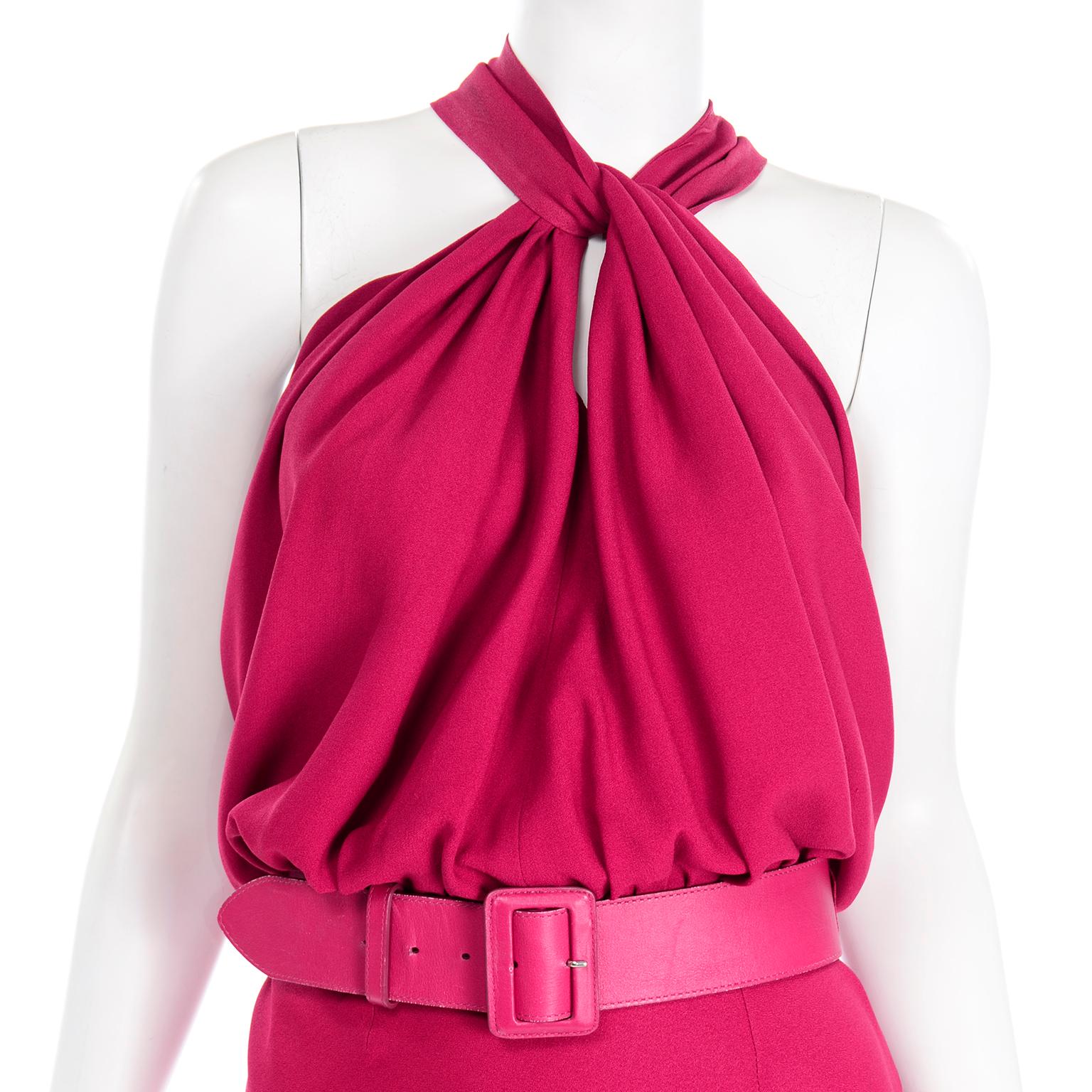 Christian Dior John Galliano Raspberry Magenta Pink 1930s Inspired Evening Dress 1