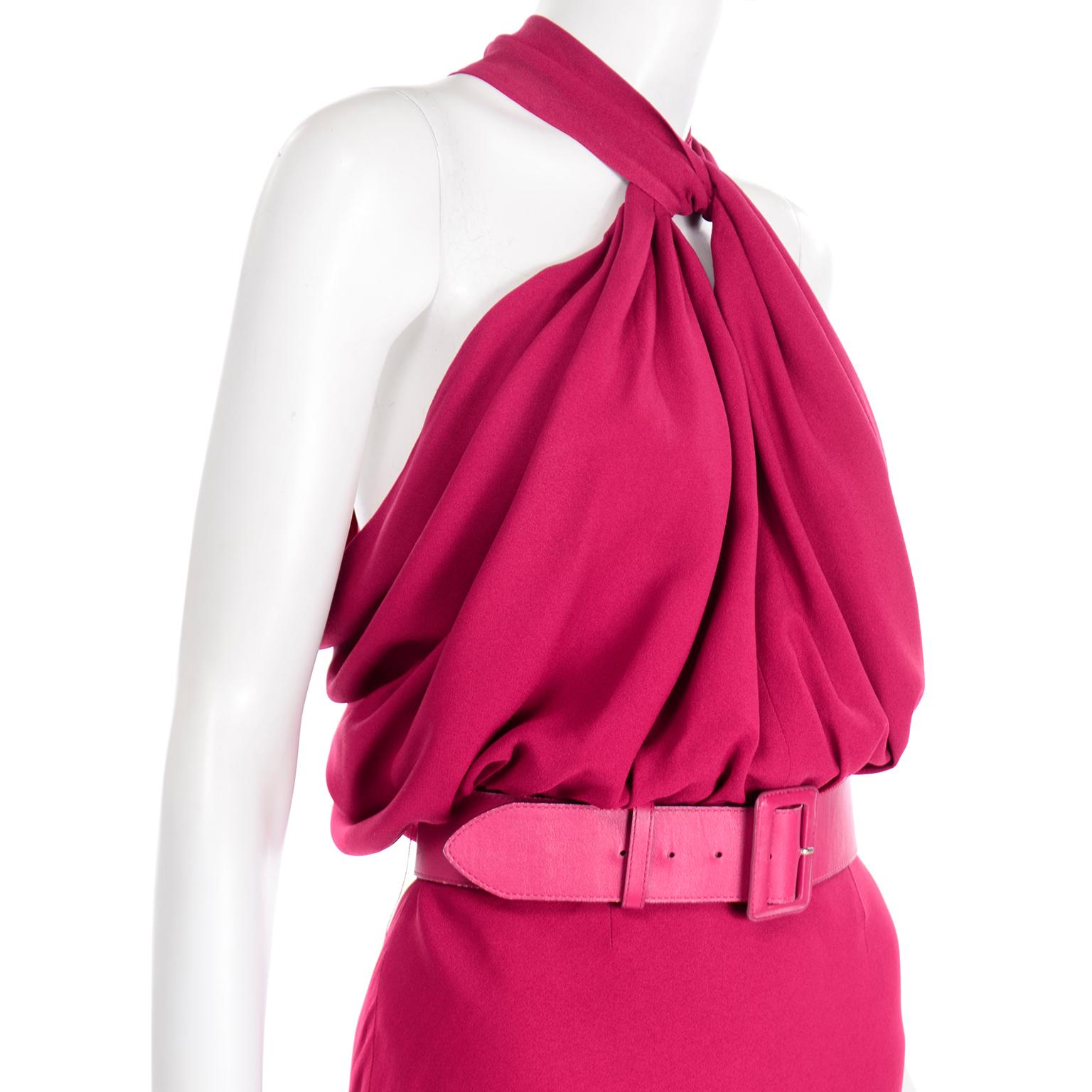 Christian Dior John Galliano Raspberry Magenta Pink 1930s Inspired Evening Dress 2