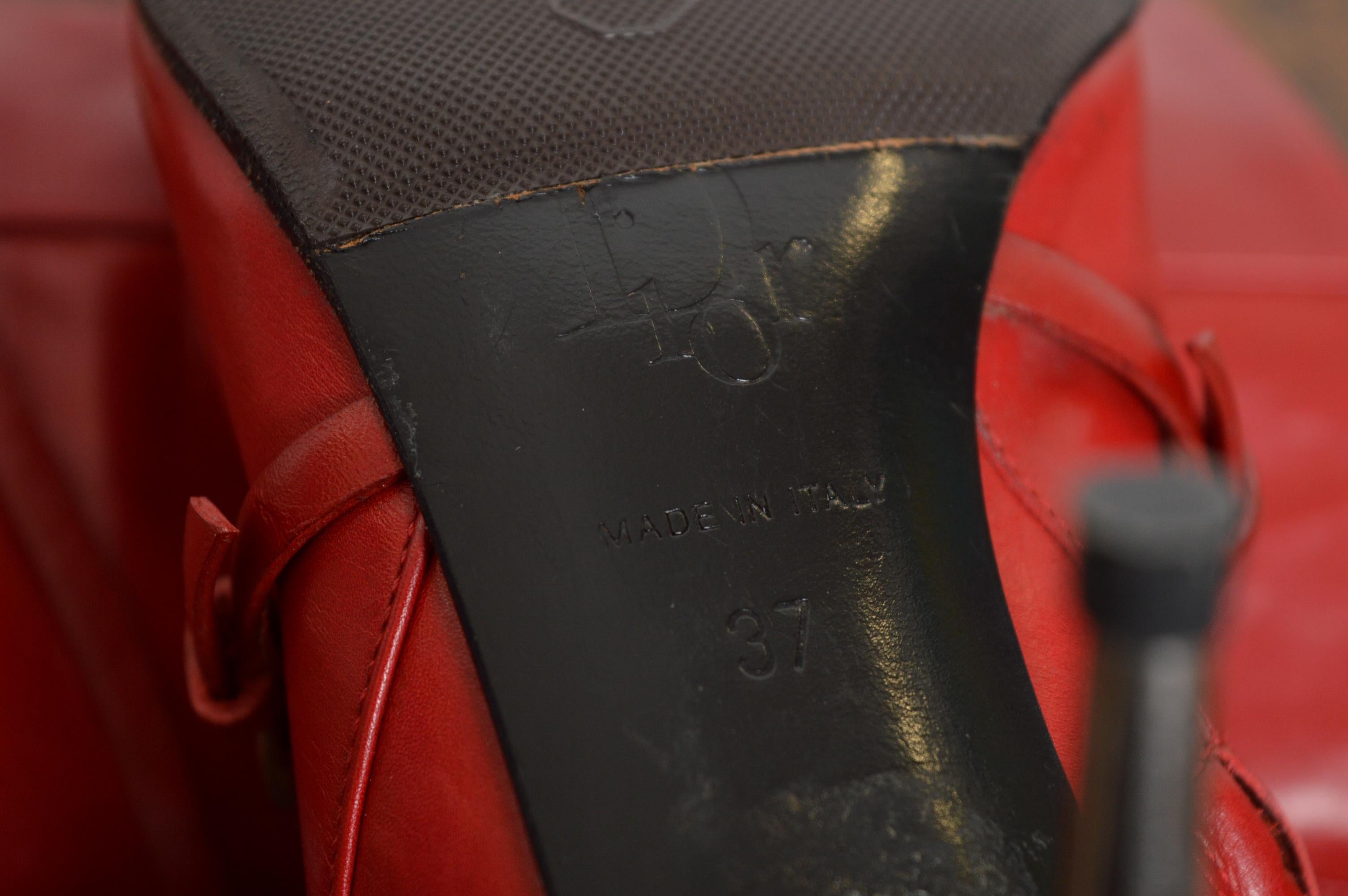 Christian Dior John Galliano Red leather Y2k Bondage Harness Pointed Ankle Boots For Sale 12