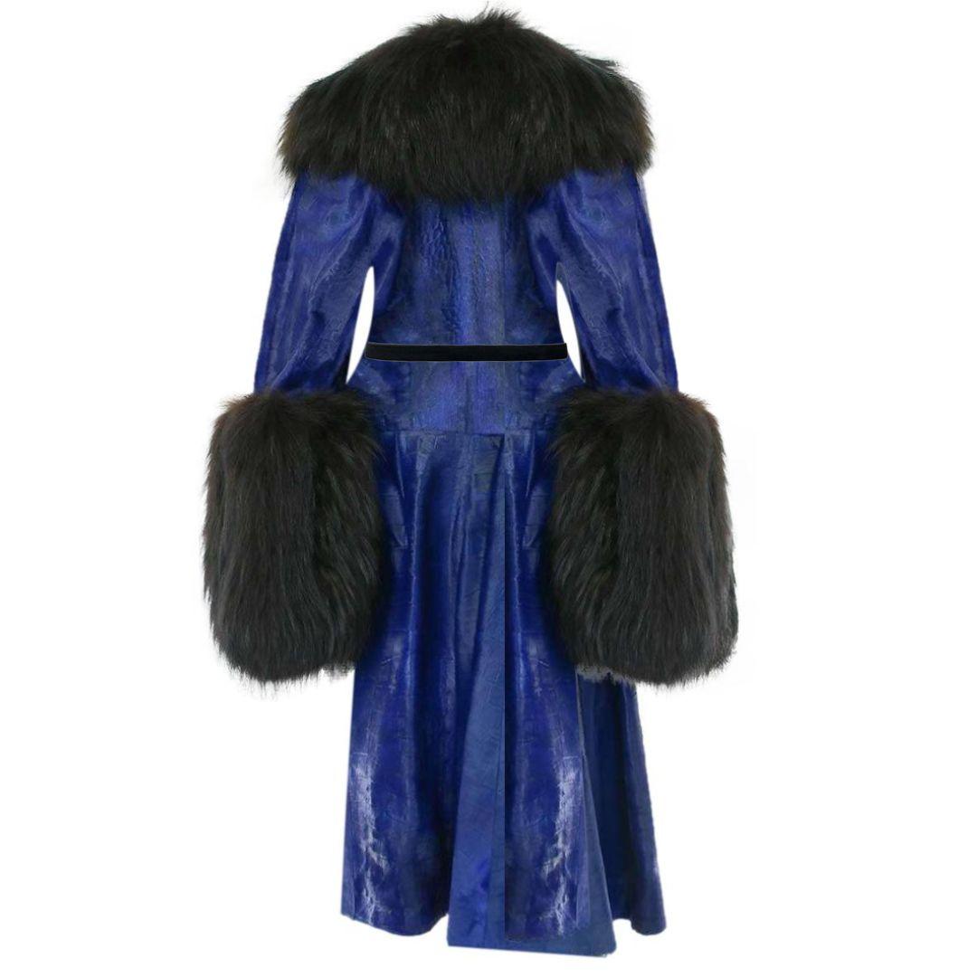 Christian Dior - John Galliano Runway Coat with fur and belt. Fall/Winter 2007 Size 38FR  