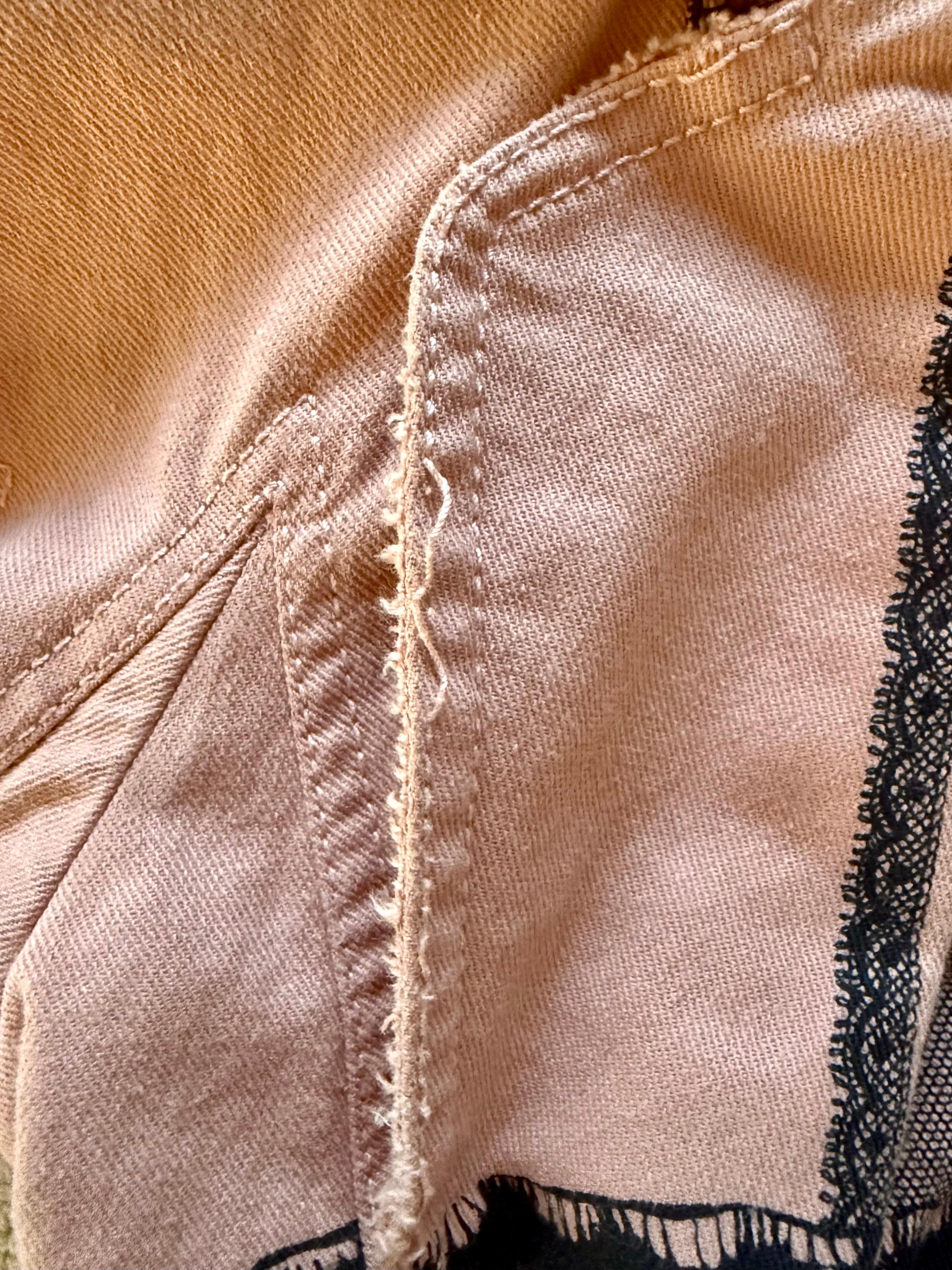 CHRISTIAN DIOR John Galliano Pasarela S/S 2006 Chaqueta vaquera trampantojo y encaje 36 en venta 7