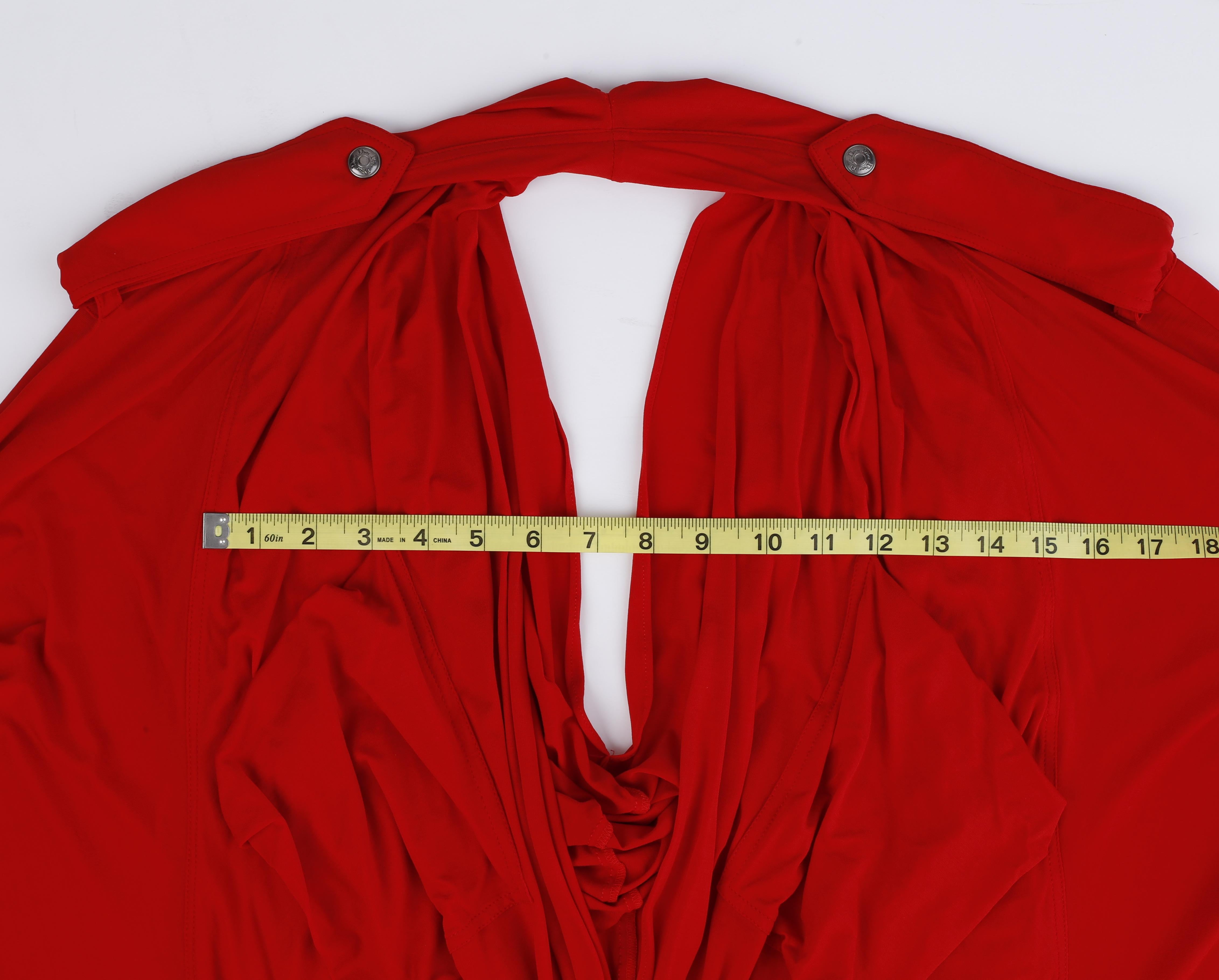 Christian Dior John Galliano F/S 2003 Rotes, tief ausgeschnittenes Minikleid mit Tasche im Angebot 11