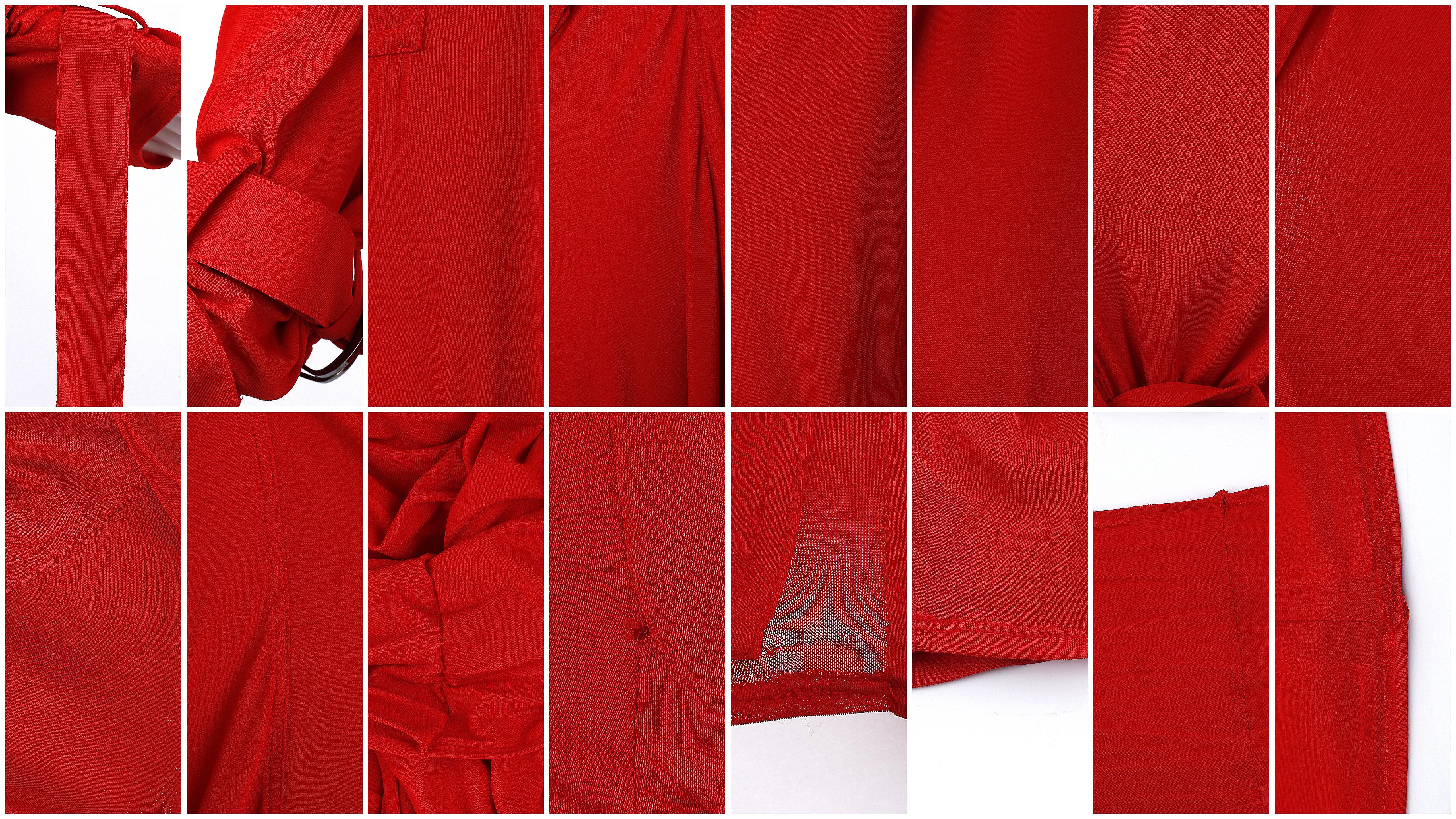 Christian Dior John Galliano S/S 2003 Red Plunge Draped Pocket Mini Dress For Sale 14