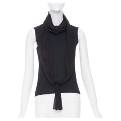 CHRISTIAN DIOR John Galliano sheer silk chiffon wrap sash cotton tank top FR38 M