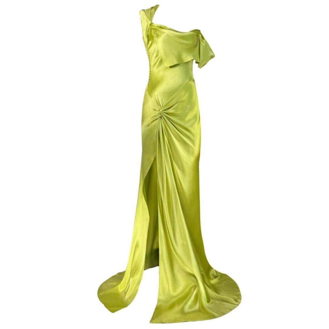Christian Dior John Galliano Vestido de noche de seda Otoño/Invierno 2003 Sz 38FR Amarillo en venta