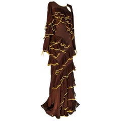 Christian Dior John Galliano Silk Evening Gown Fall/Winter Size 38FR