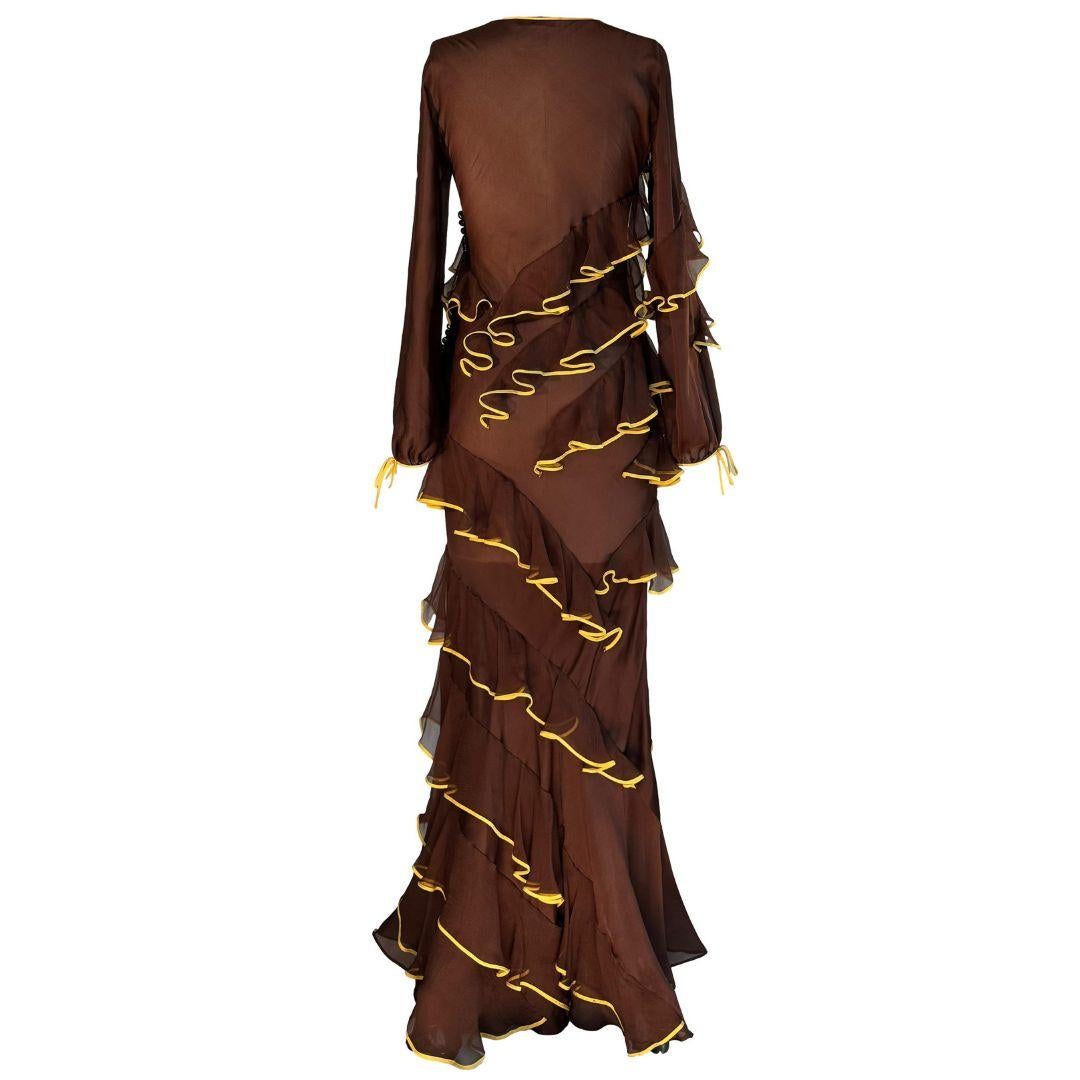 Black Christian Dior John Galliano Silk Evening Gown Fall/Winter Size 38FR