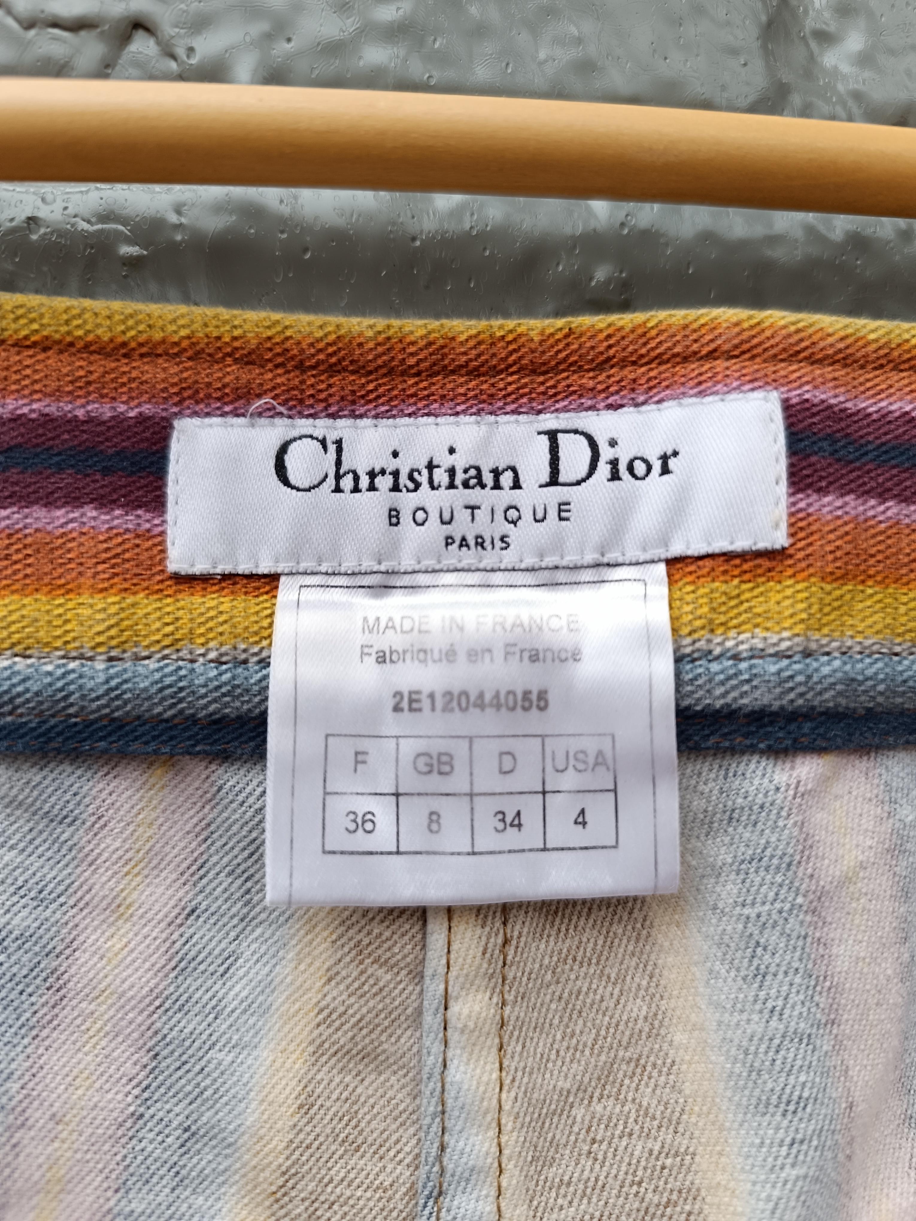 Christian Dior & John Galliano SS 2002 Y2K denim jeans iconic print For Sale 10