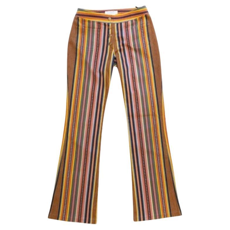 Christian Dior & John Galliano SS 2002 Y2K denim jeans iconic print For Sale