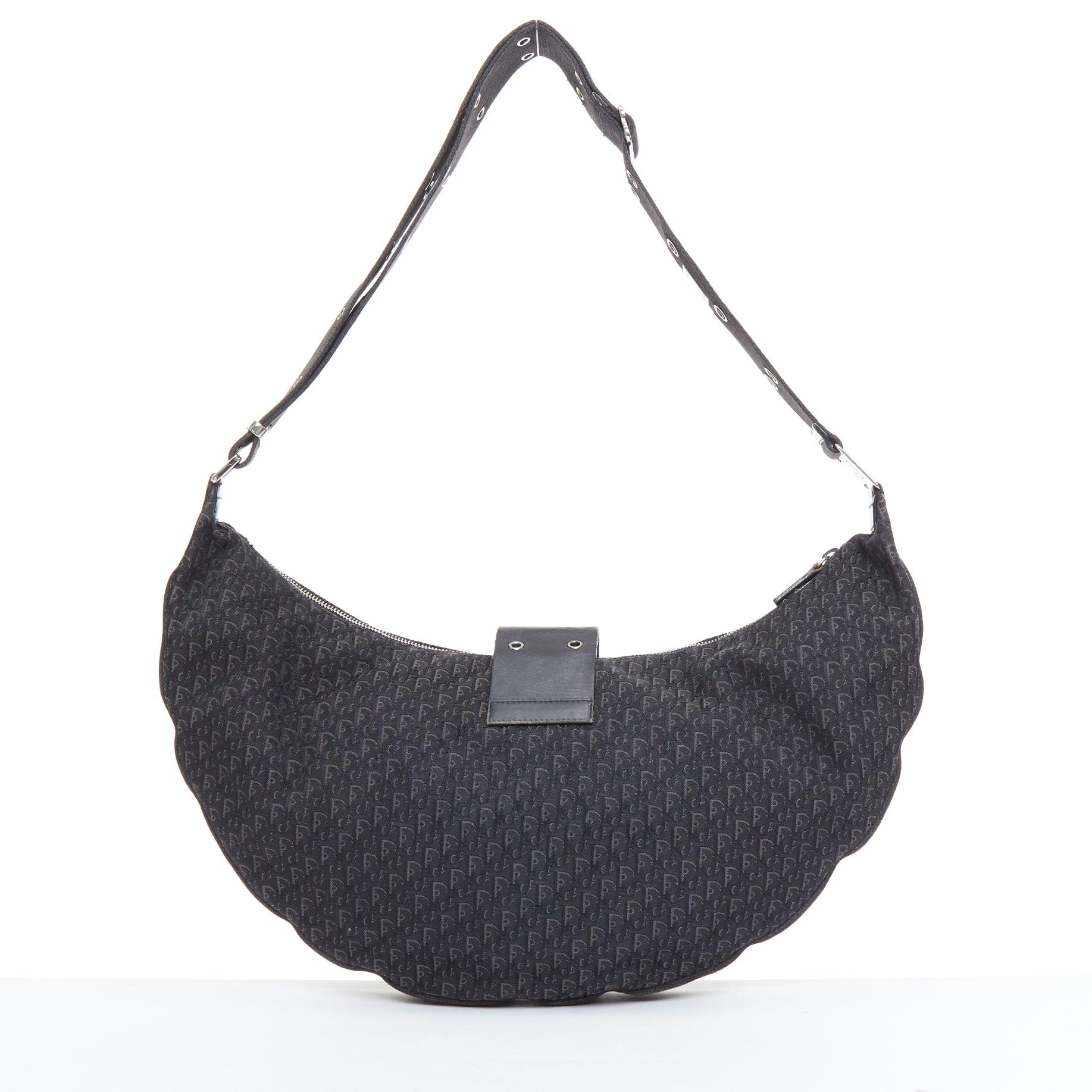 Women's CHRISTIAN DIOR John Galliano Street Chic Hobo black Diorissimo crossbody bag For Sale